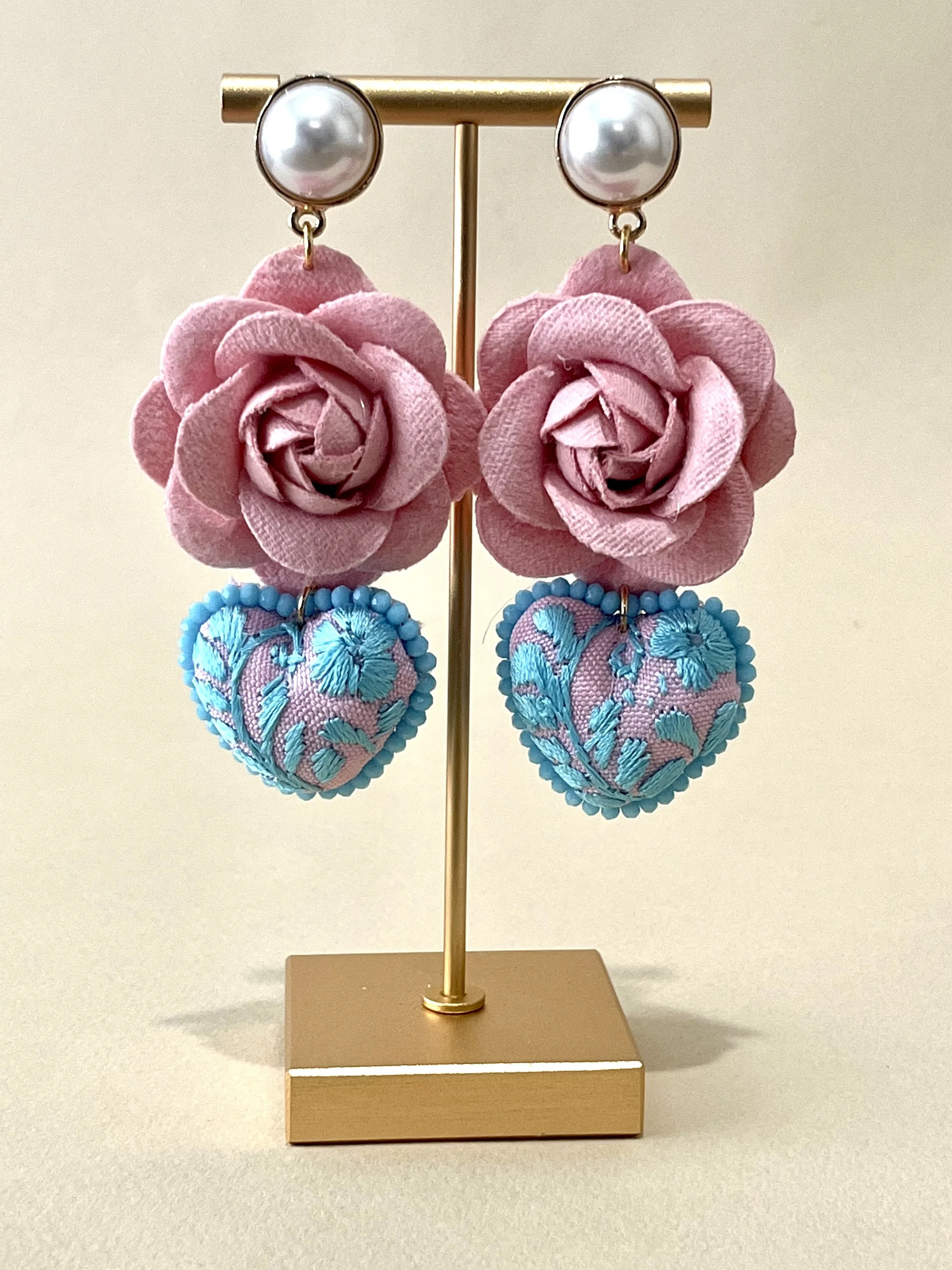 hand embroidered earrings