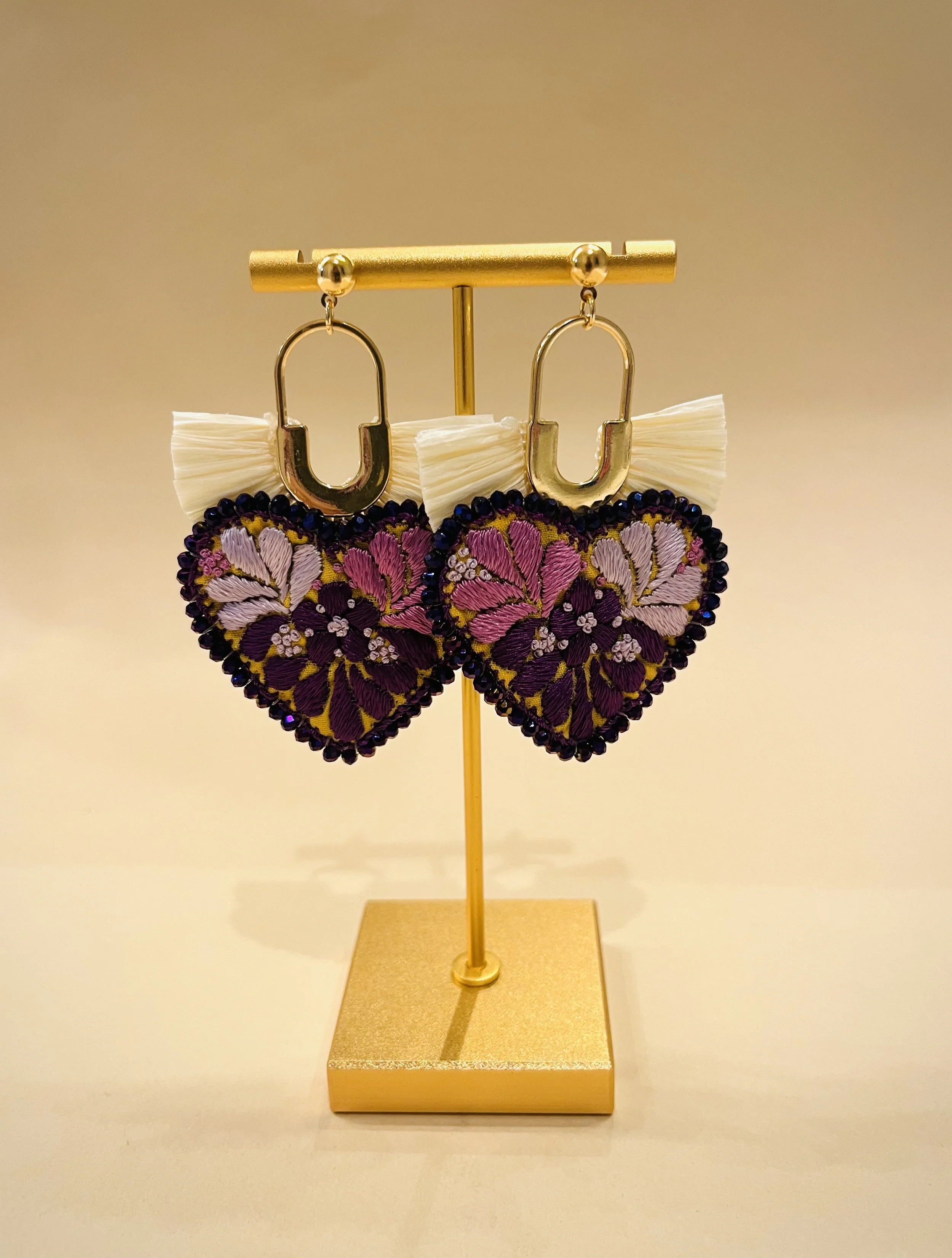 Hand embroidered earrings