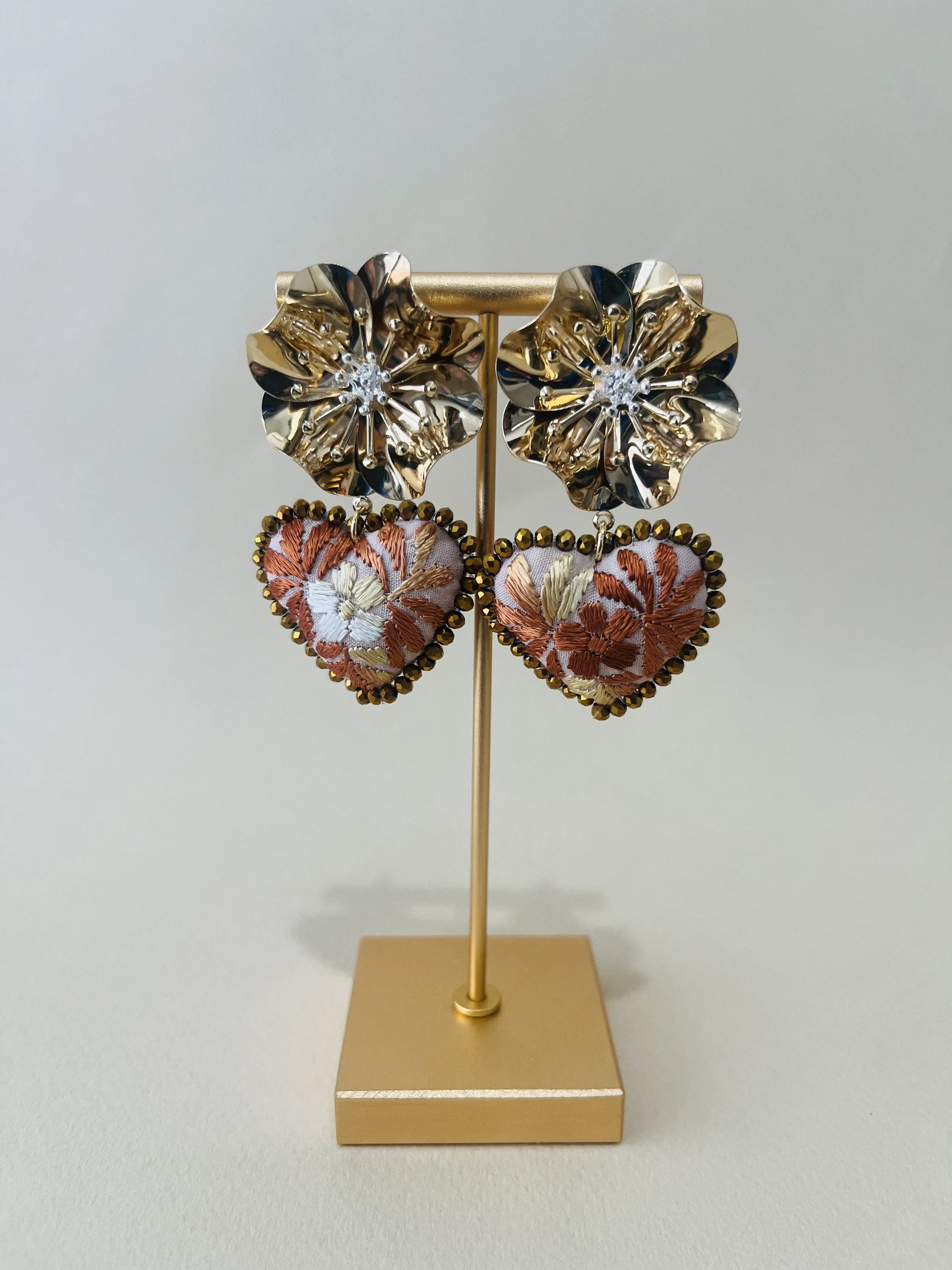 Hand embroidered earrings