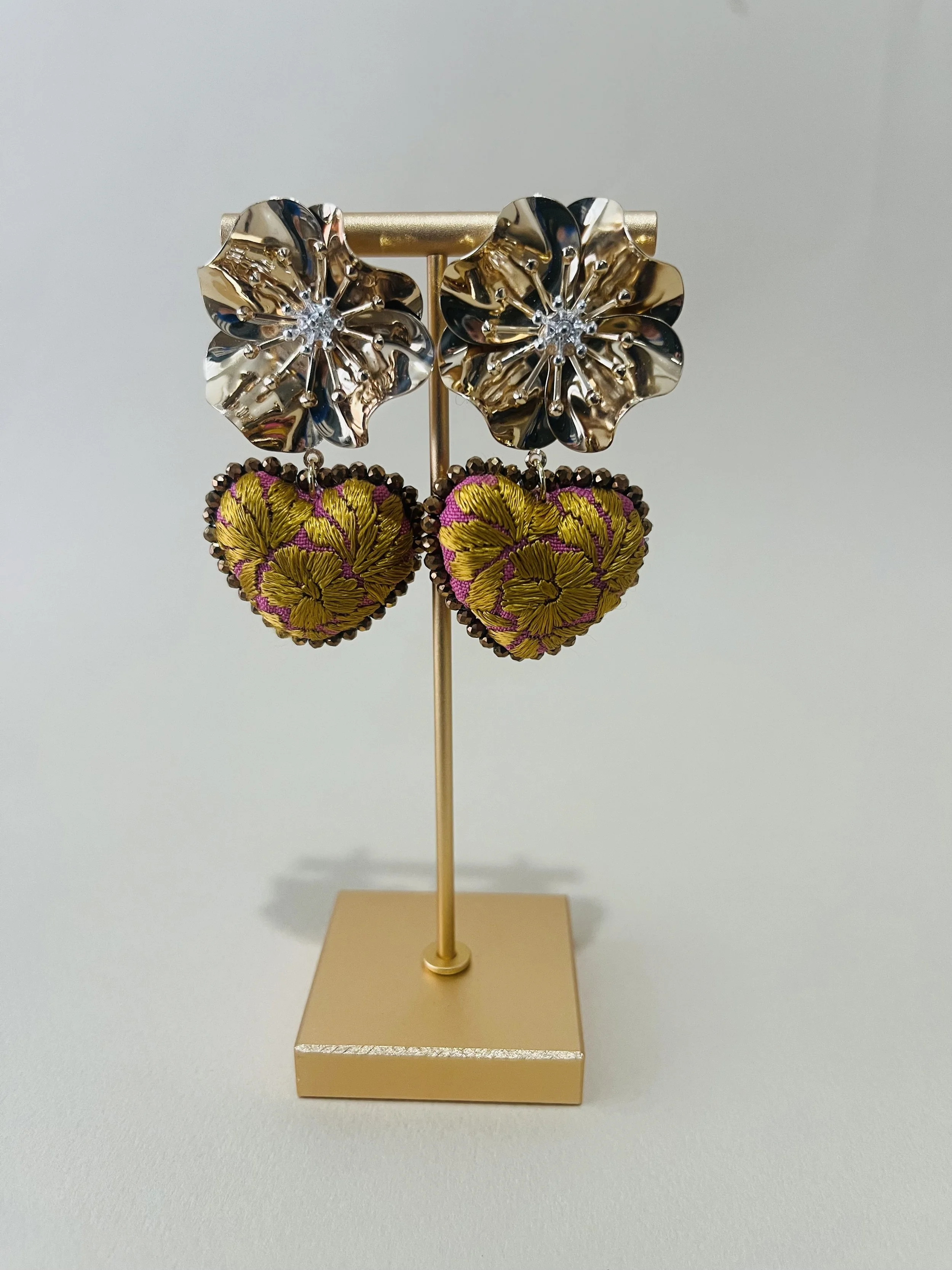 hand embroidered earrings