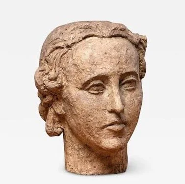 Gustave Fontaine, female head, #plaster #sculpture