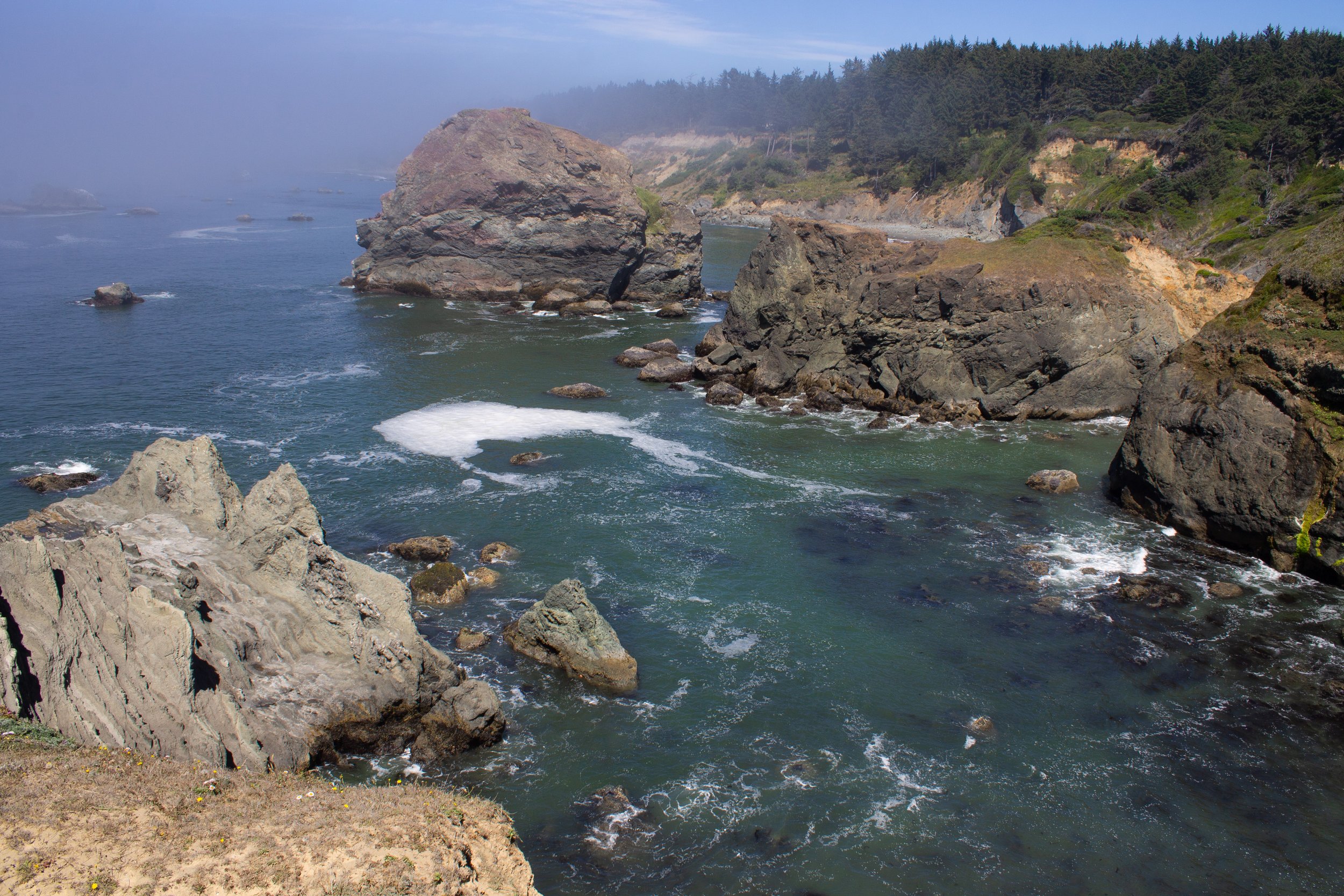 Shore with sandstone cliffs