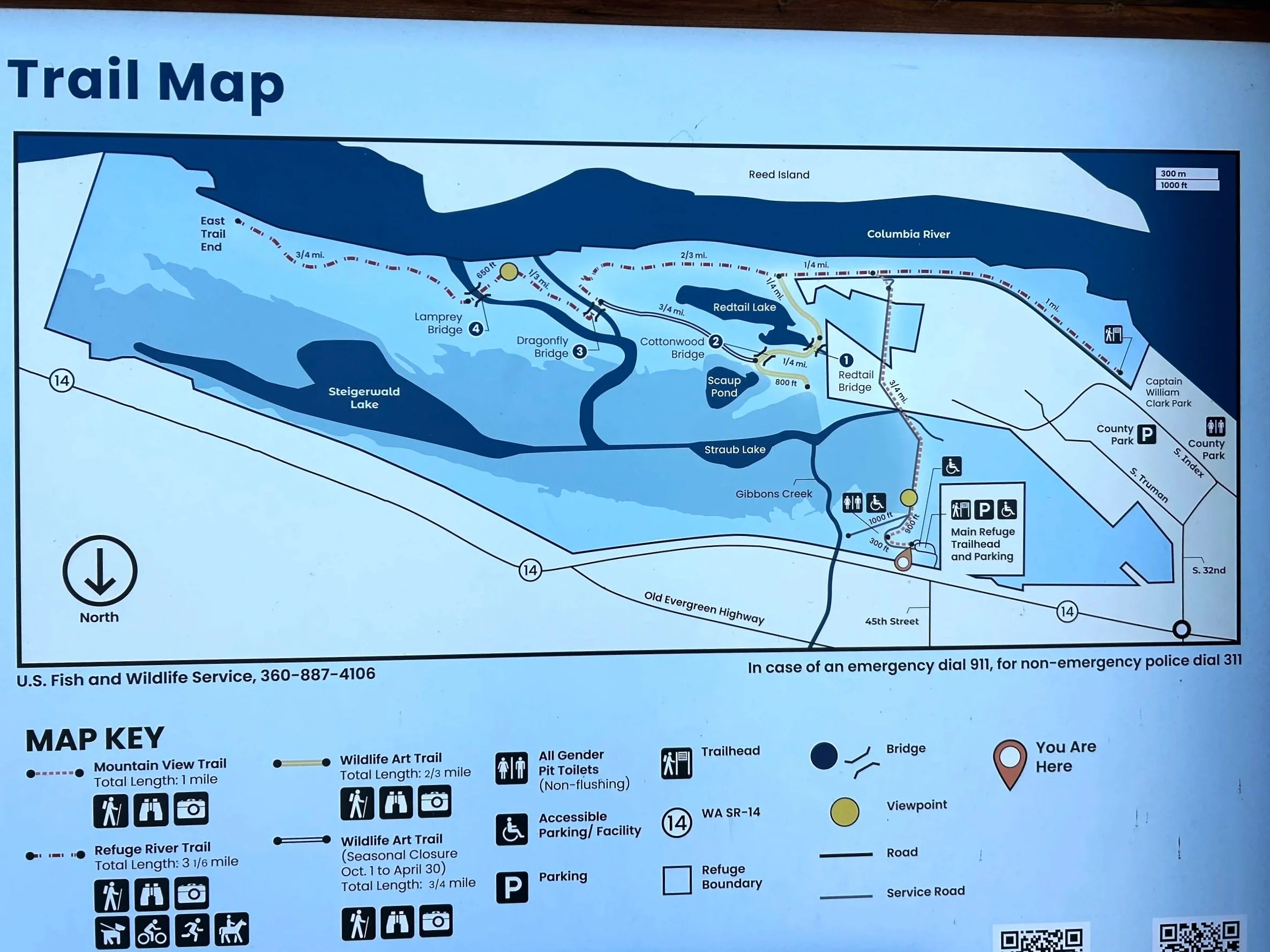 Steigerwald National Wildlife Refuge trailhead sign
