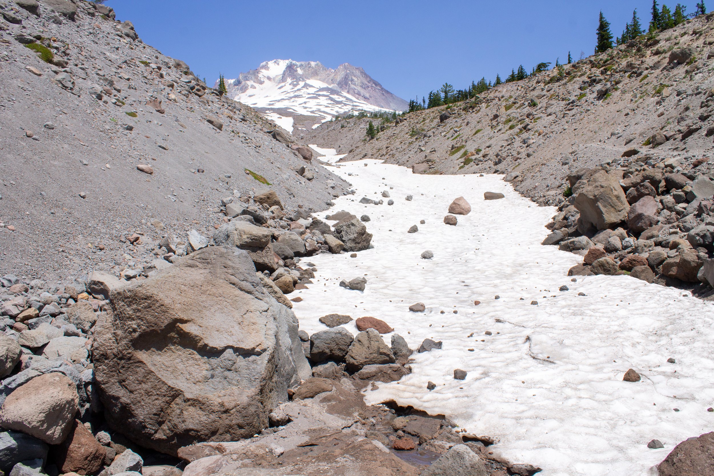 Crusty snow in Little Zigzag Canyon