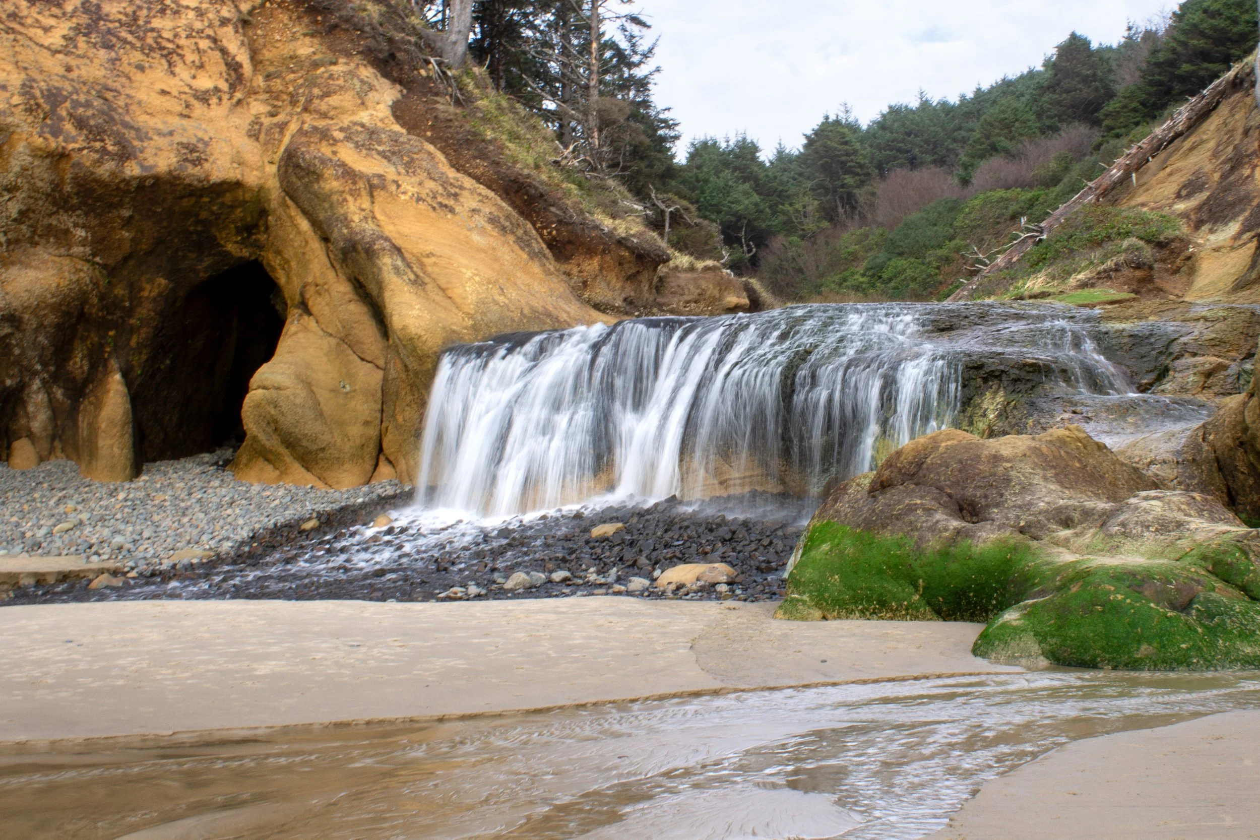 Short waterfall at Hug Point