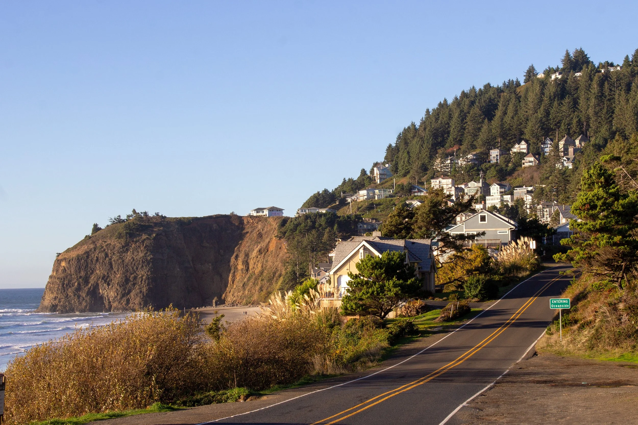 Town of Oceanside and ocean