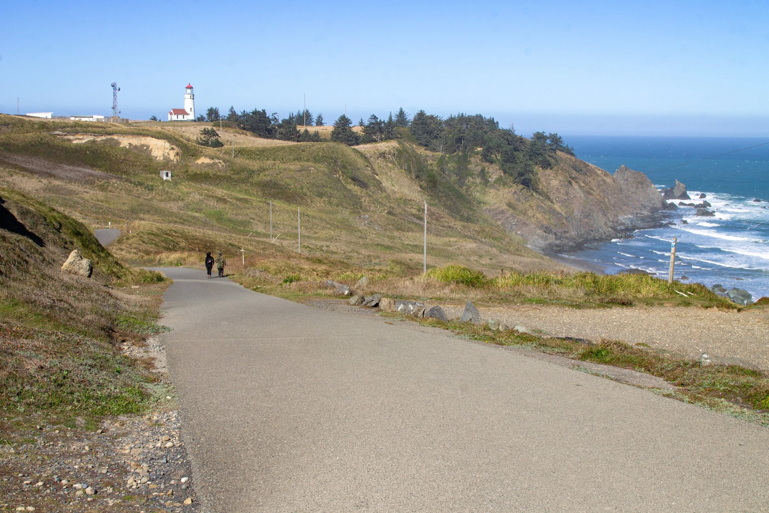 Paved trail to Cape Blanco Lighthouse