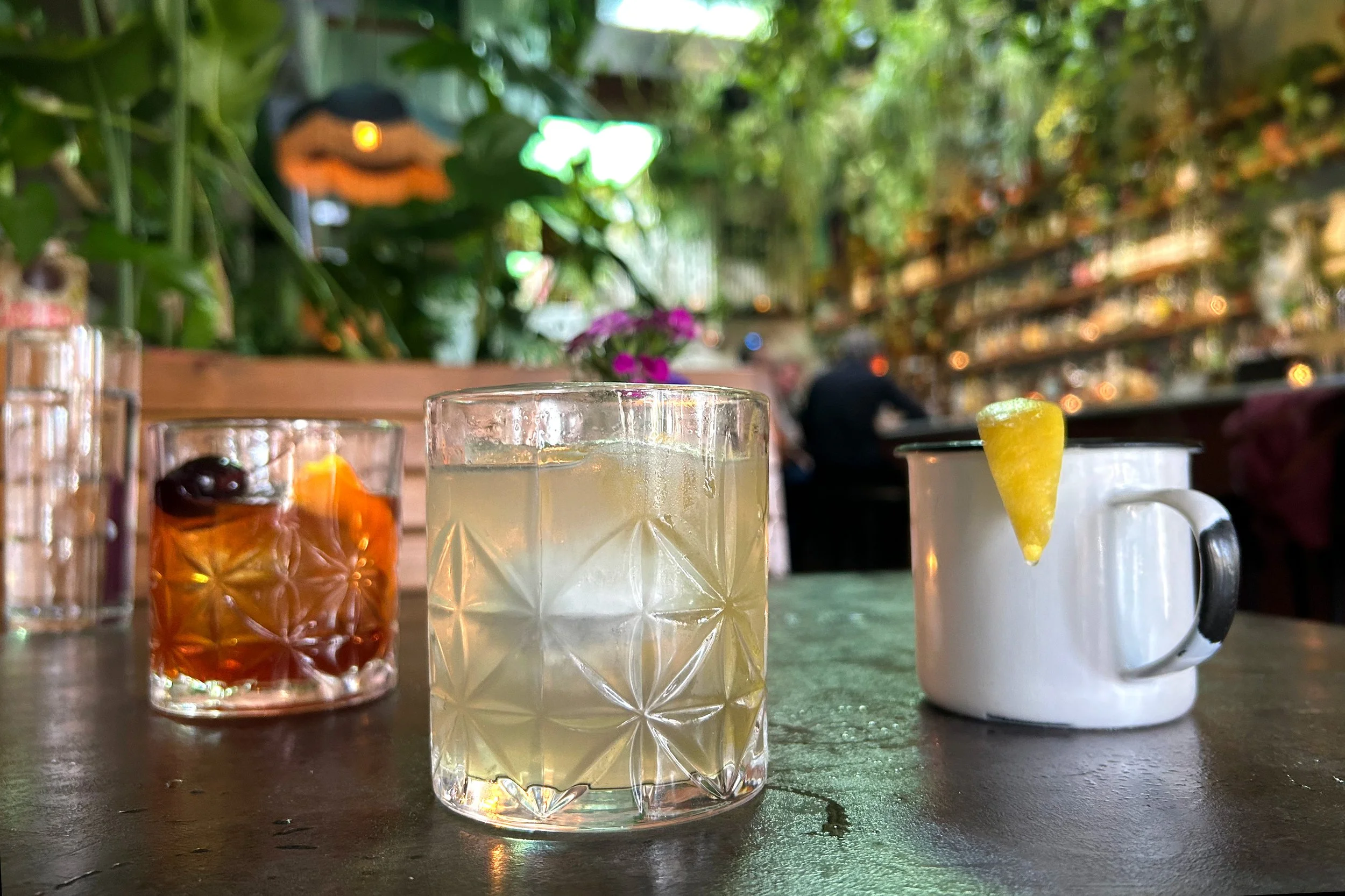 Cocktails on table at Flamingo Room