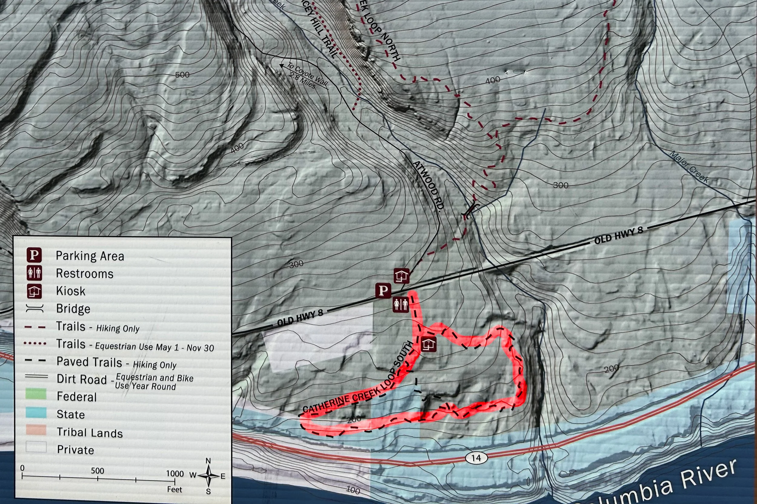 Catherine Creek trailhead map