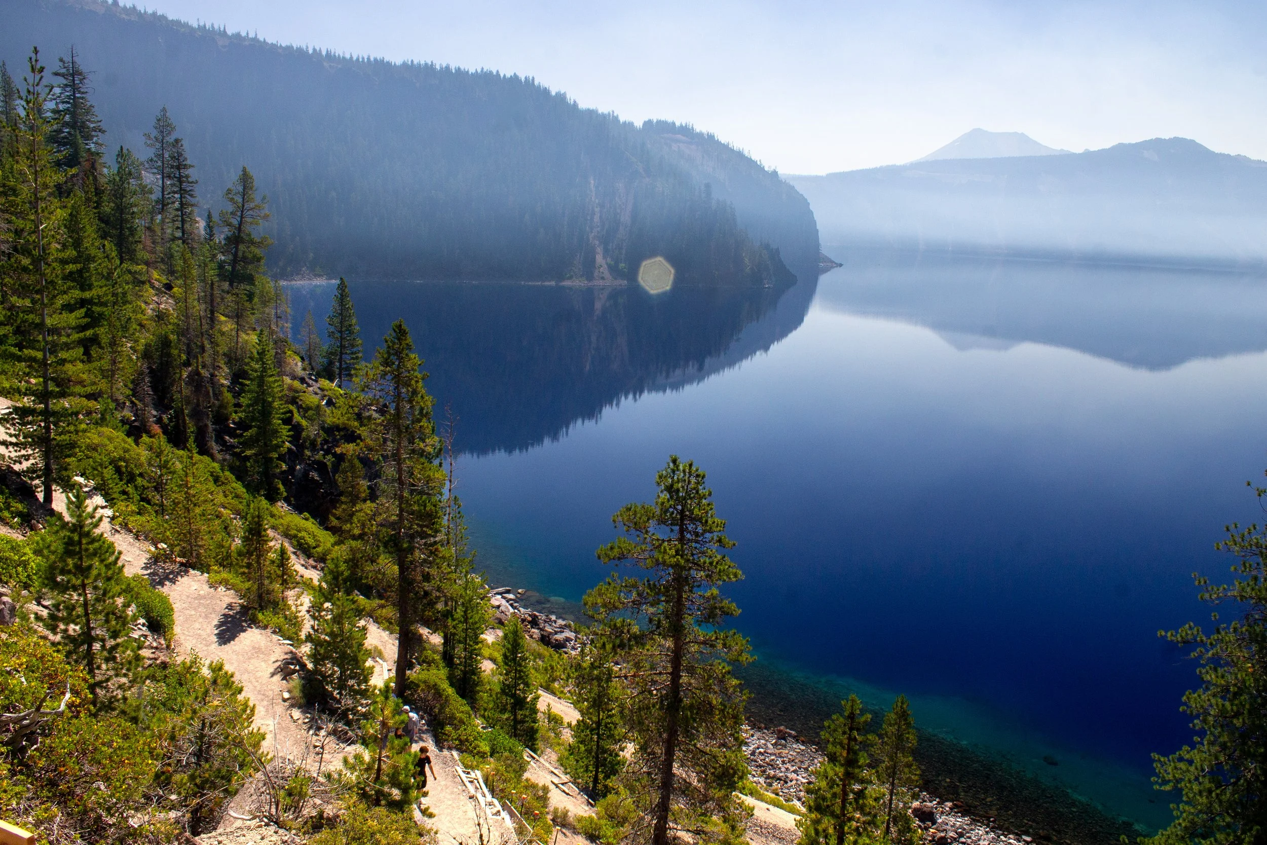 Trail leads down to Crater Lake