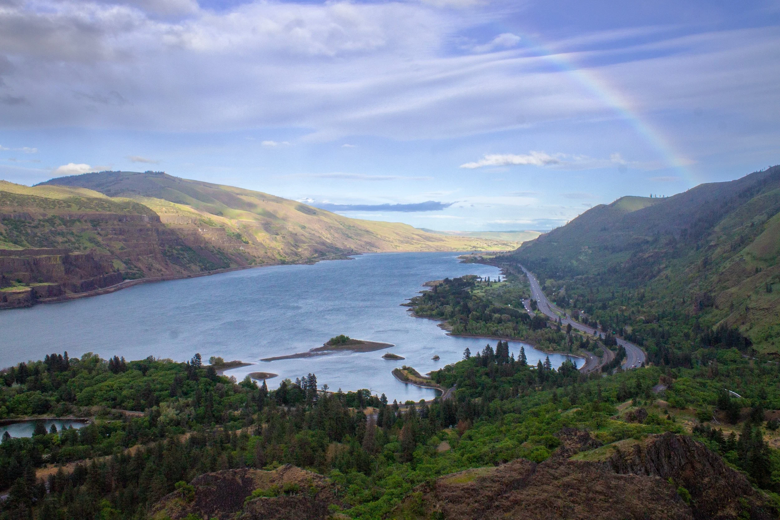 Rainbow over Columbia Gorge