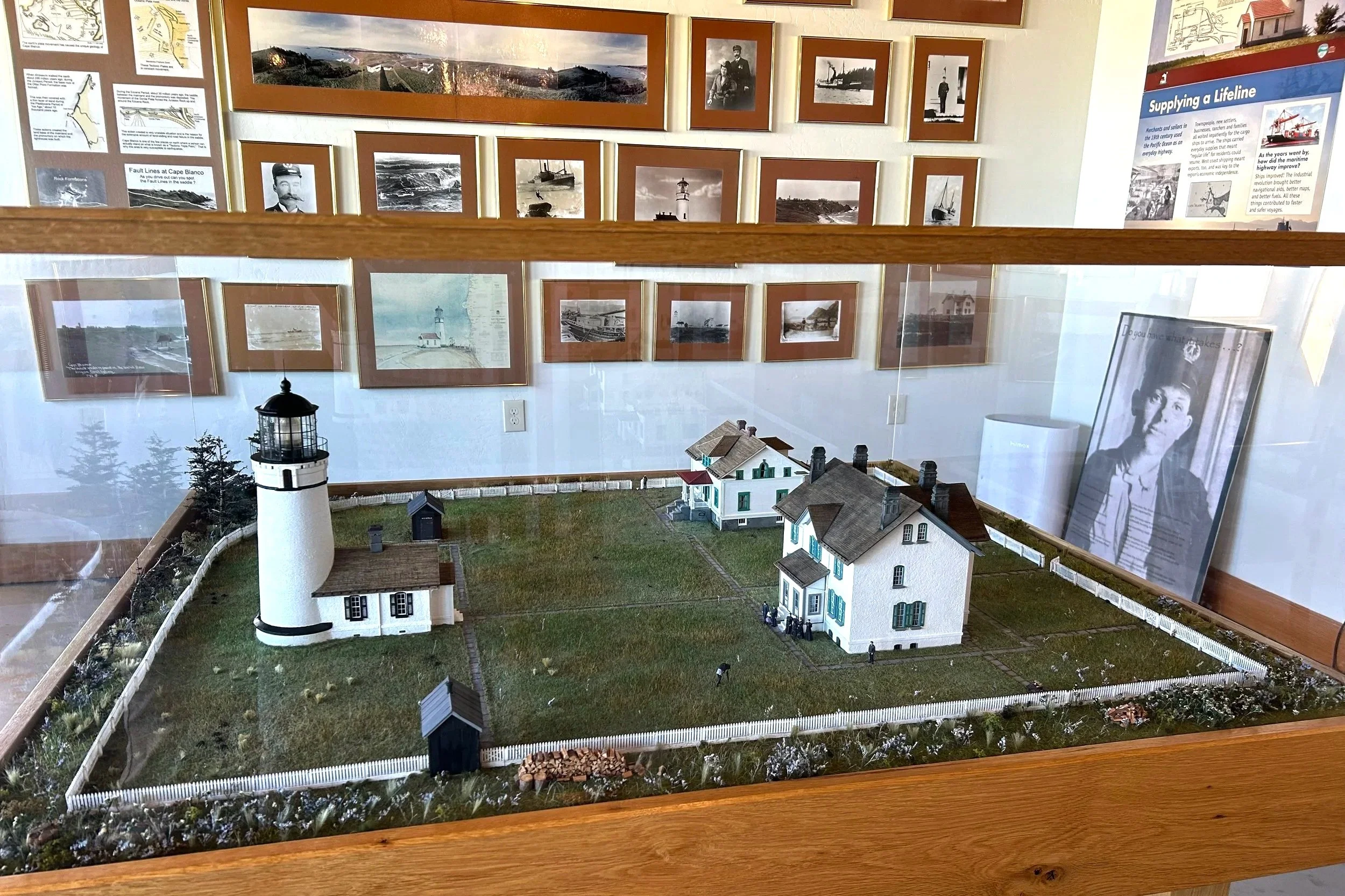 Model of Cape Blanco in gift shop