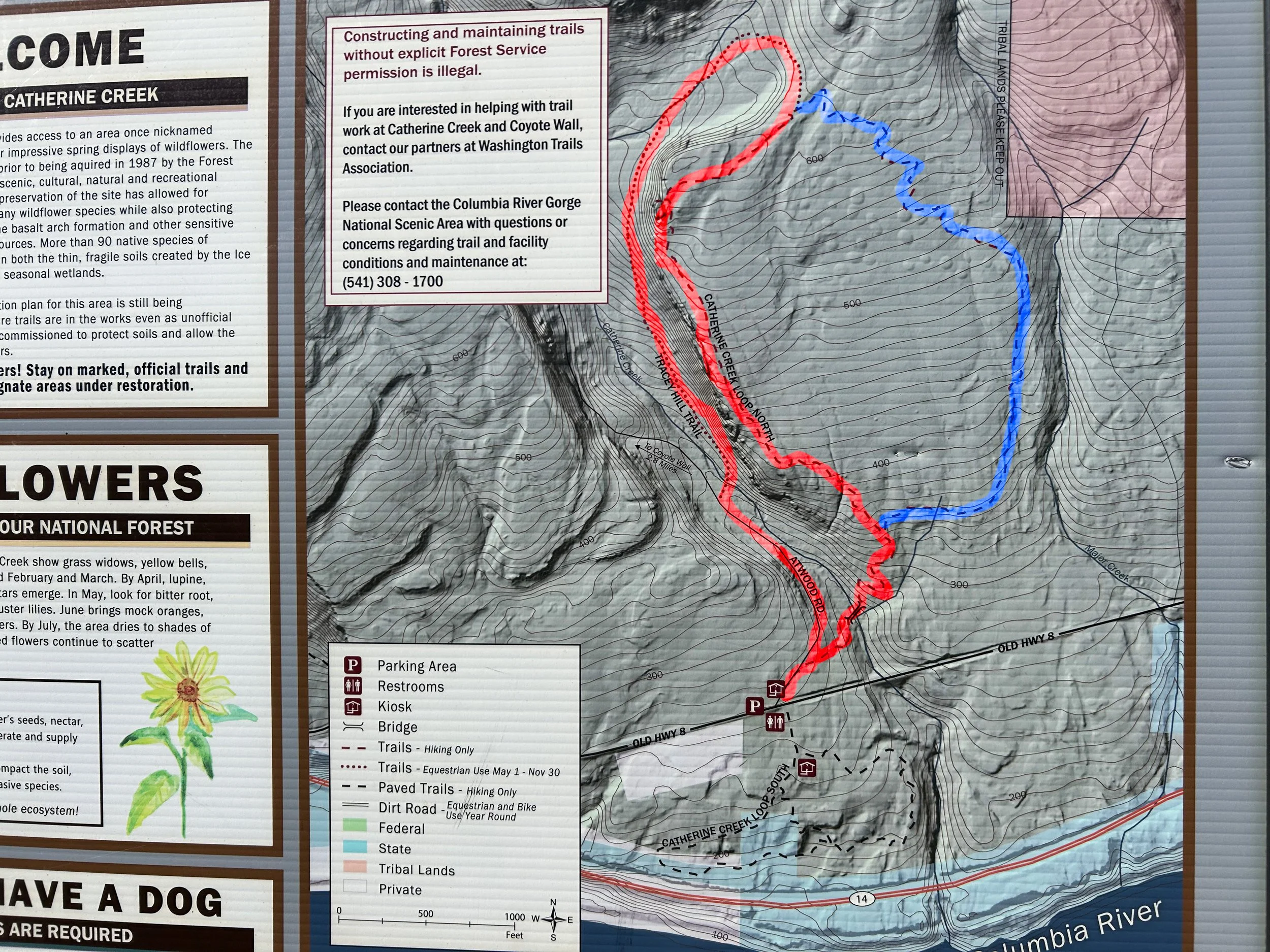 Annotated trailhead map