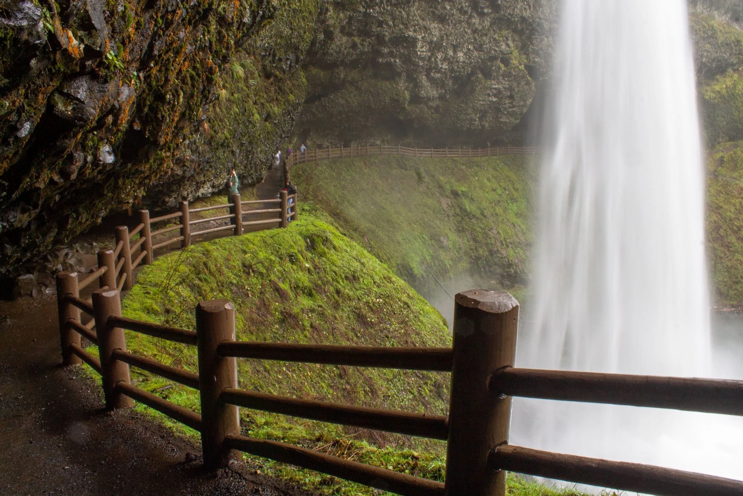 Trail behind South Falls at Silver Falls