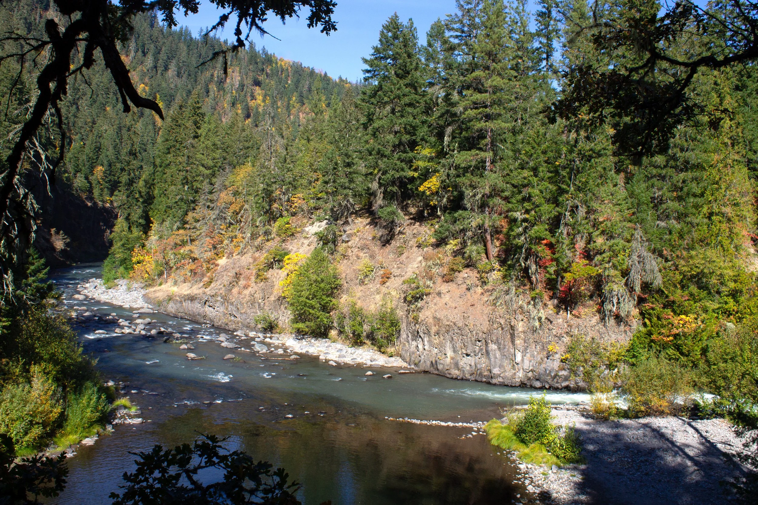 Confluence of east and west forks of the Hood River