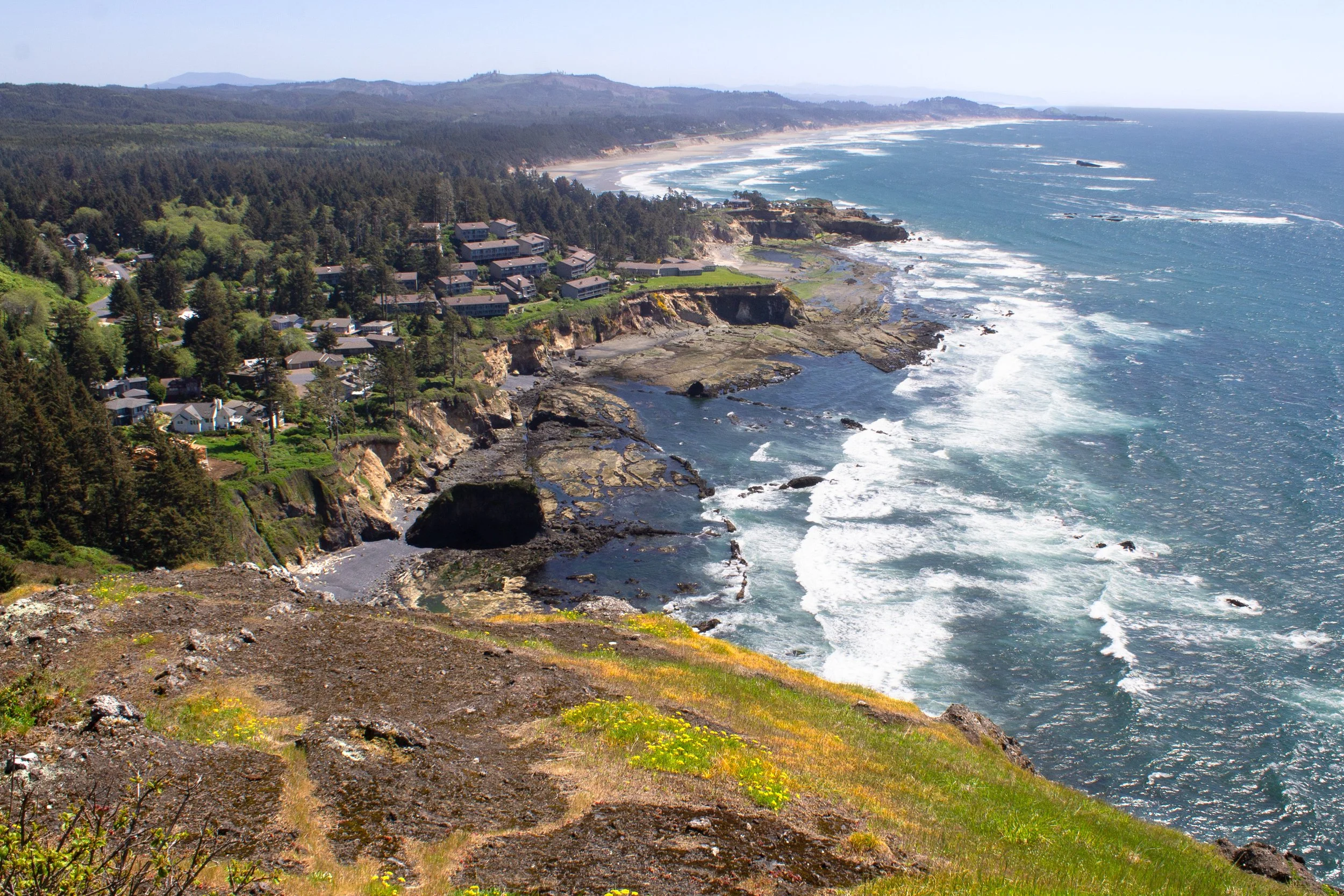 Dramatic stretch of coastline from above