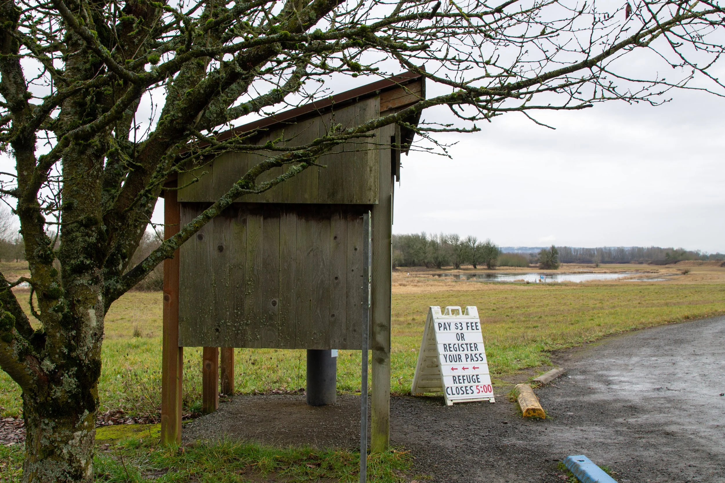 Payment kiosk at Ridgefield National Wildlife Refuge