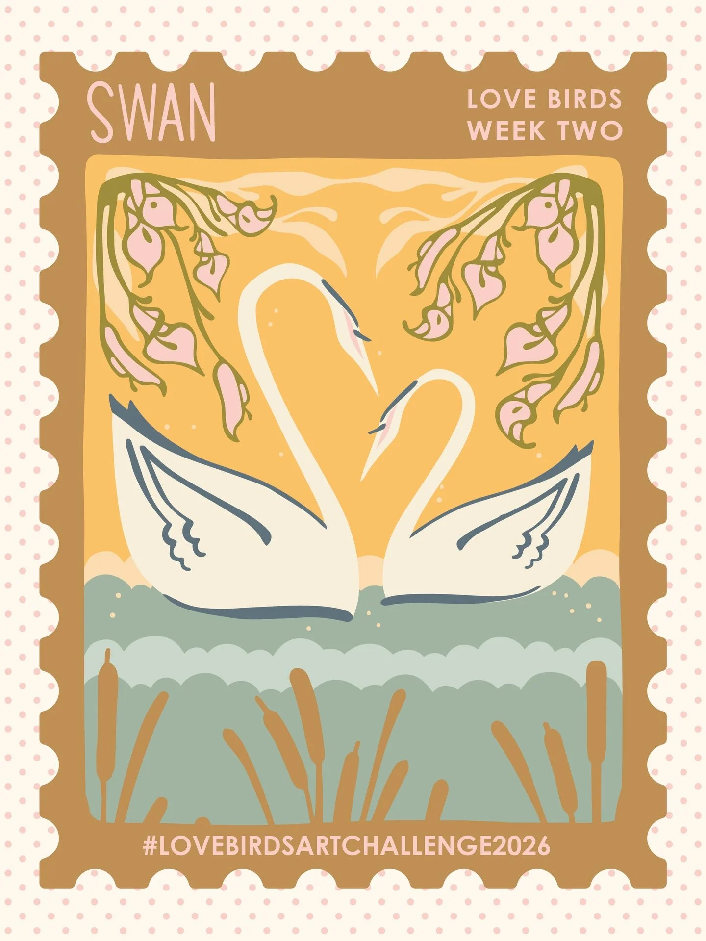 Of all the bird couples in the #lovebirdsartchallenge2026, I think swans are the most romantic. But also, I can&rsquo;t unsee the swan boat ride at @calawaypark any time I see swans swimming. Have you ever floated inside of a giant swan? Bonus points