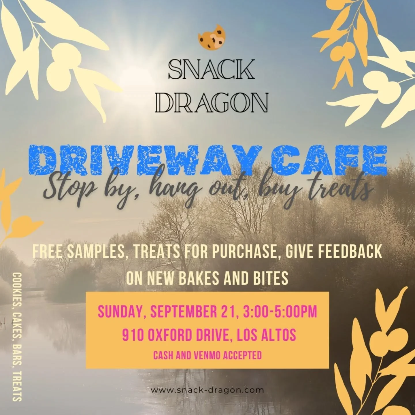 Back by popular demand, our second Driveway Cafe!
We hope to see you there next Sunday! 

#losaltosca #homebakeshop #sunshineanddessert #bestchocolatechipcookies