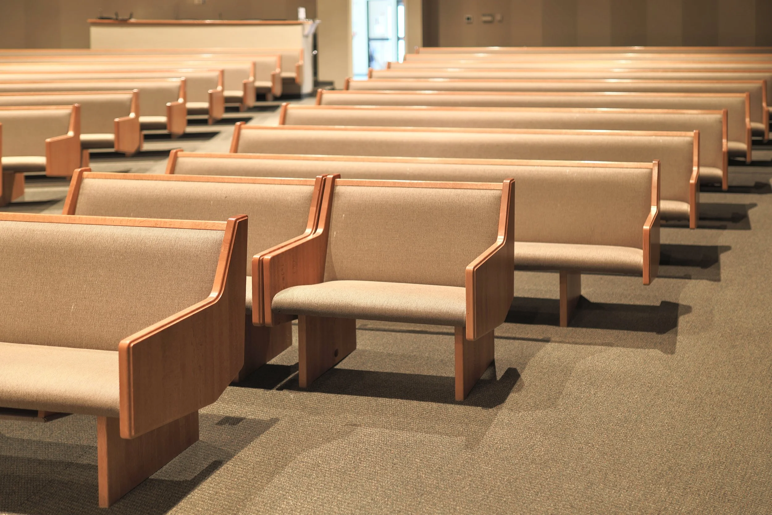 In our sanctuary, we have several spaces available for wheelchair users.