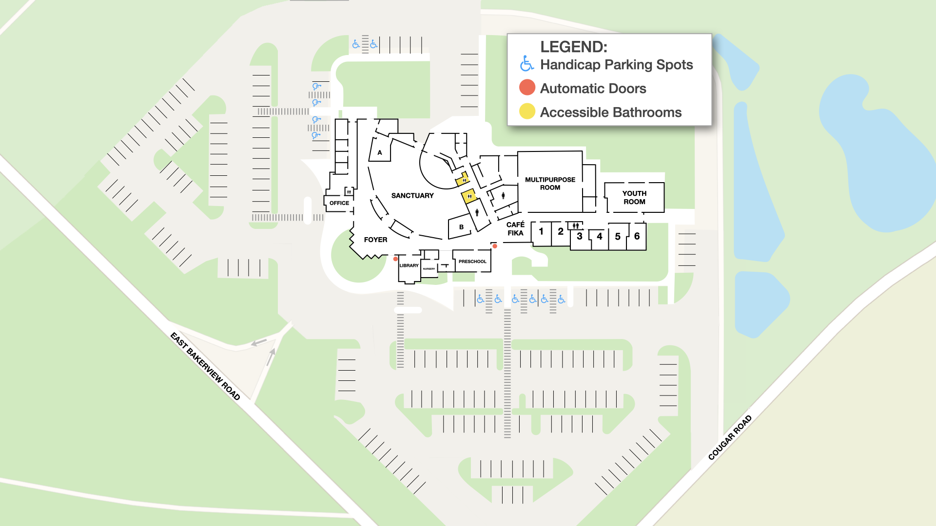 Map showing accessible options.