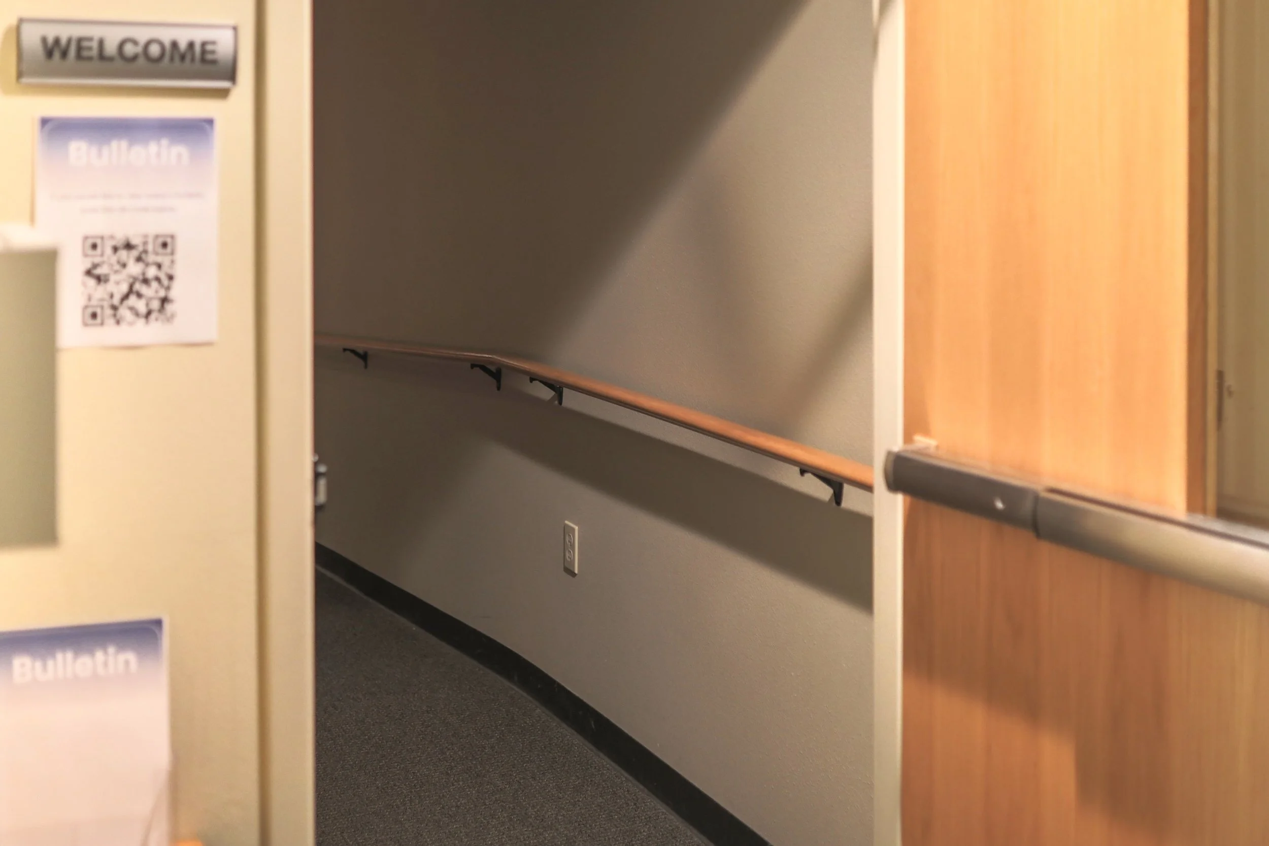 We have handrails on our two outer aisles because our sanctuary floor is sloped.