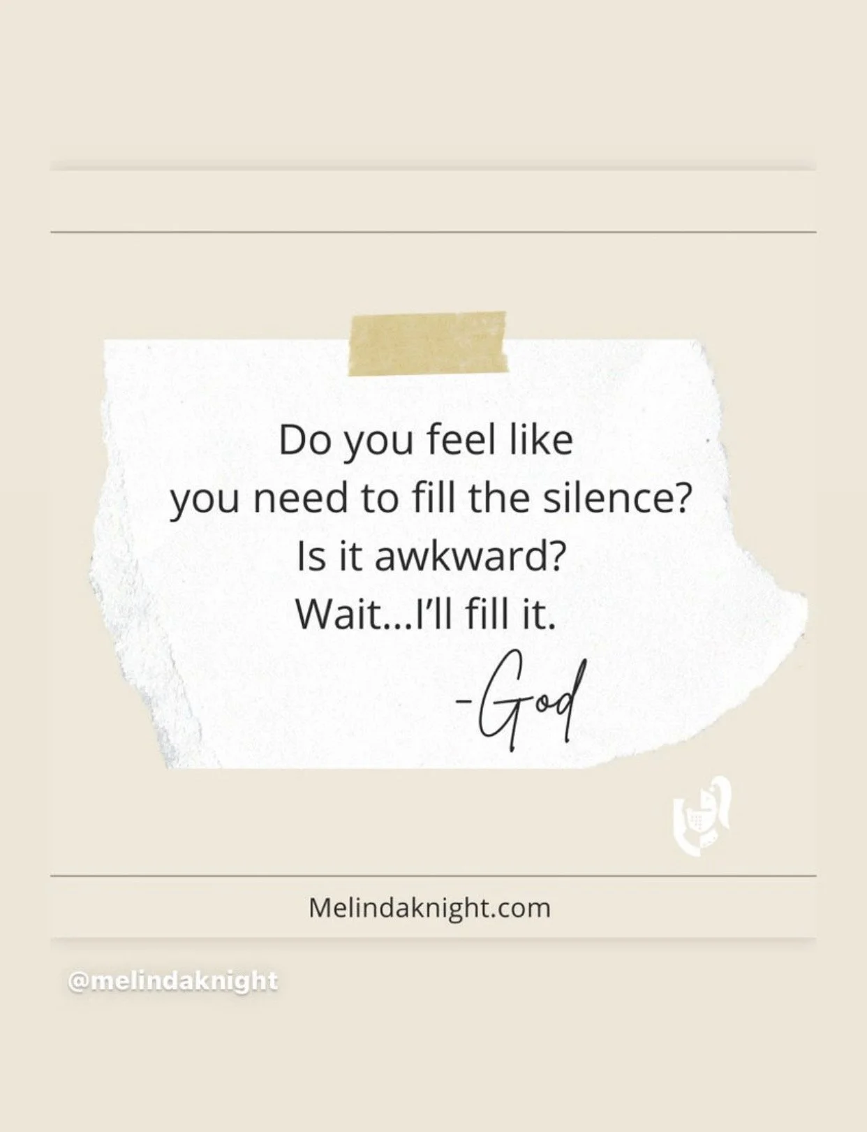 Do you need to fill the silence?