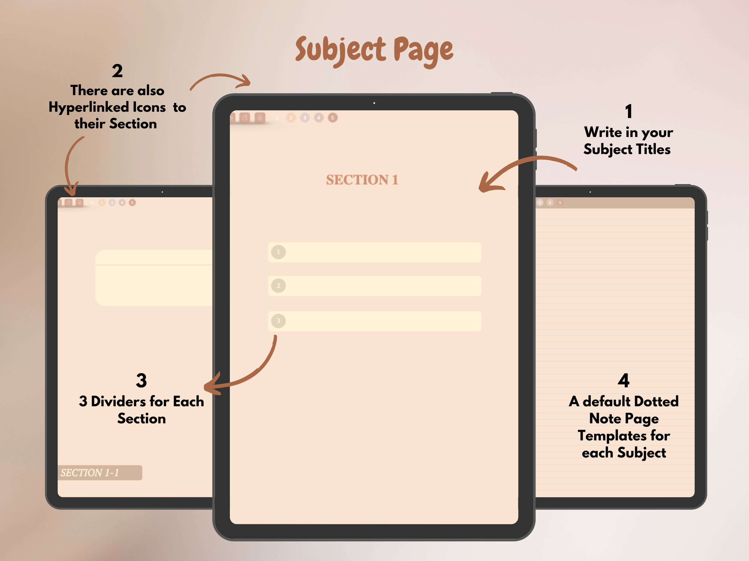 Subject Page for Digital Notebook