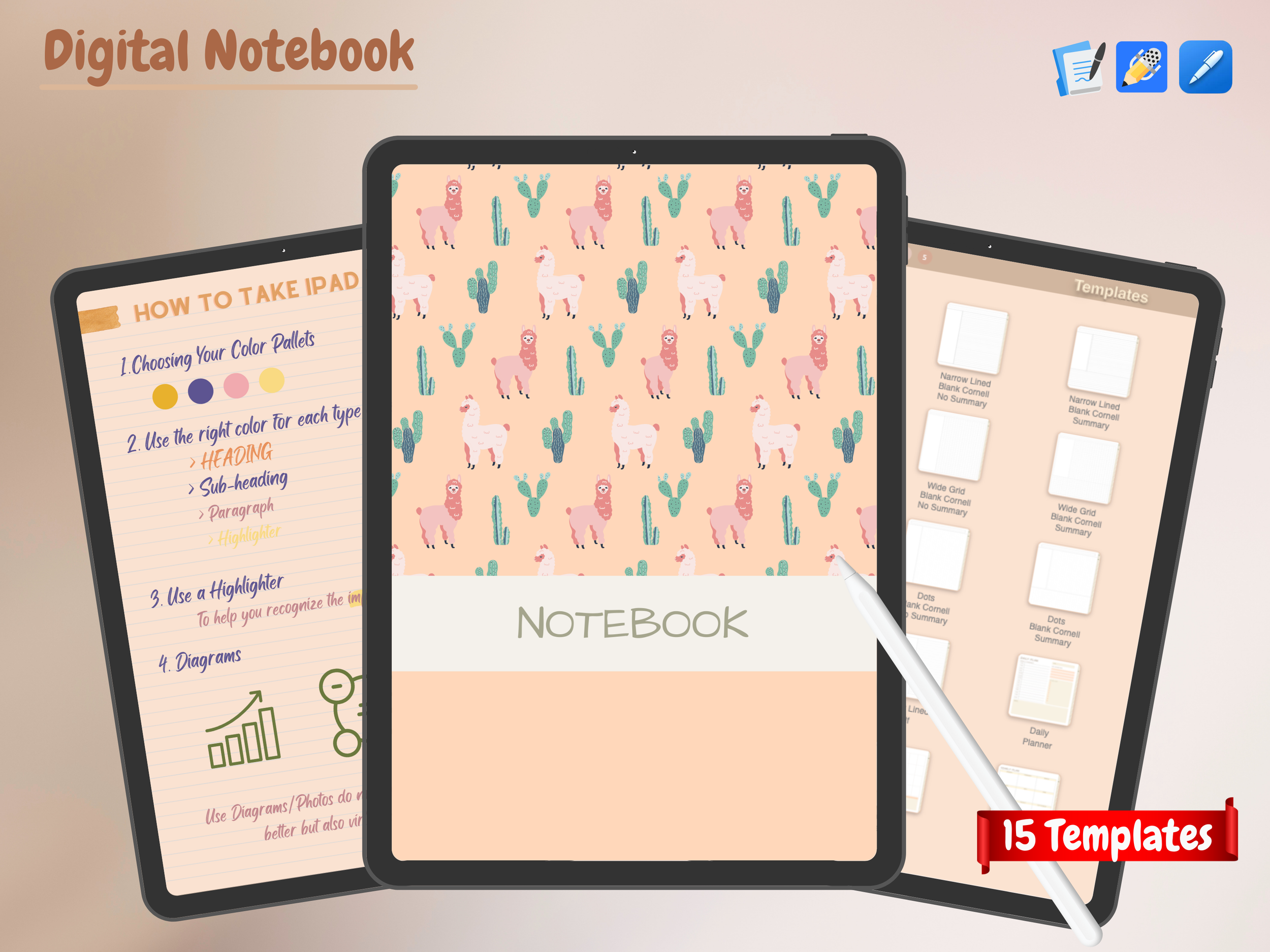 light pink digital notebook