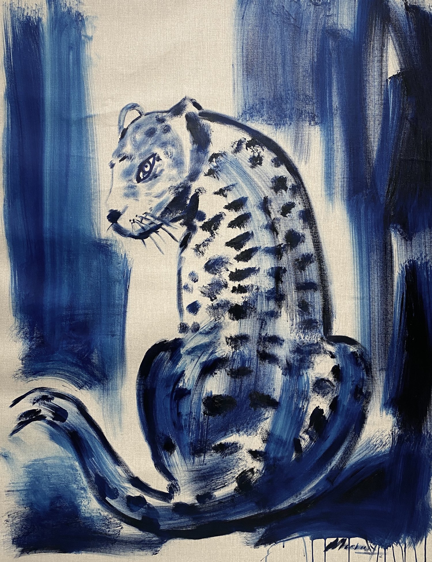 Back study with amur leopard and arabic leopard