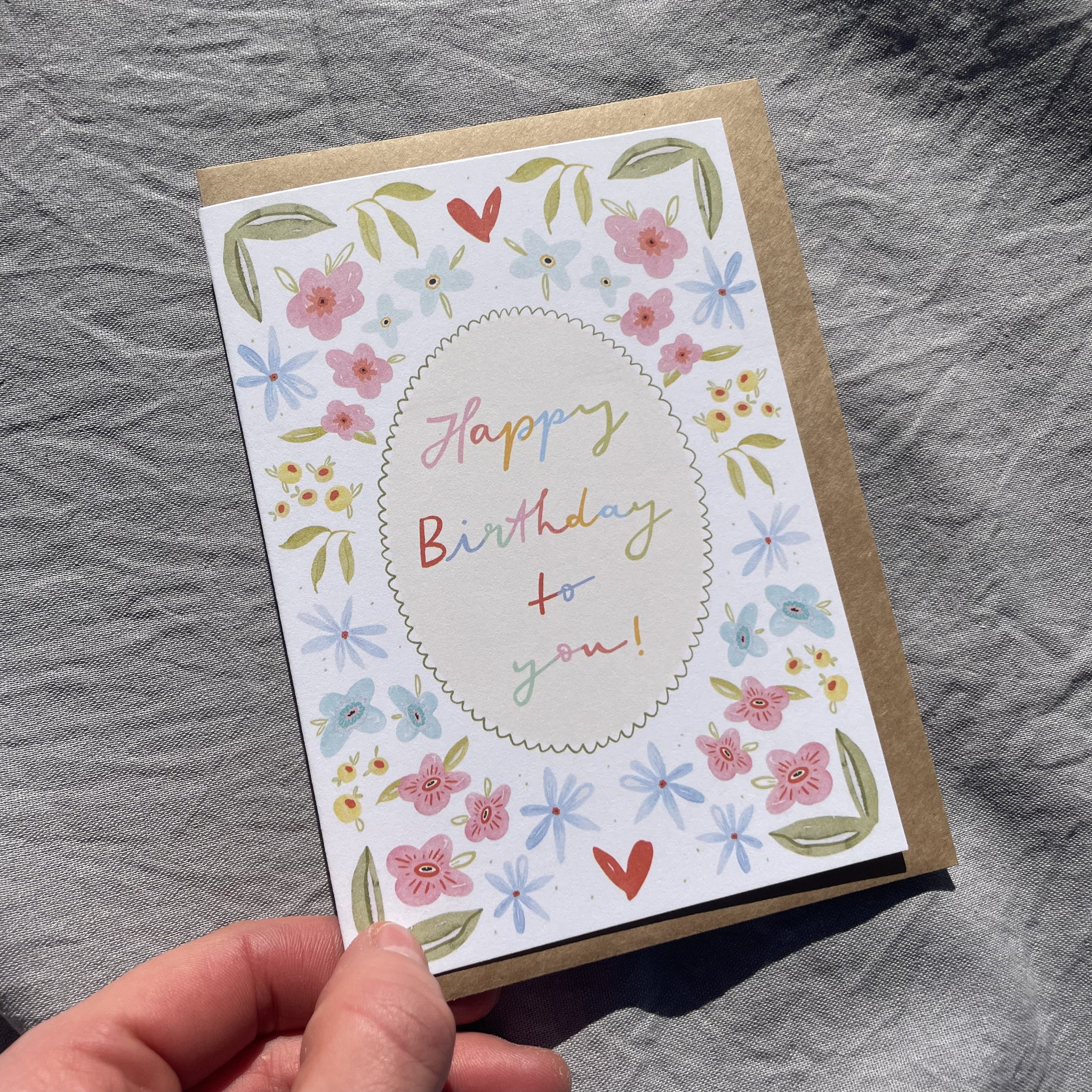 Geburtstagskarte 'Happy Birthday' + Umschlag