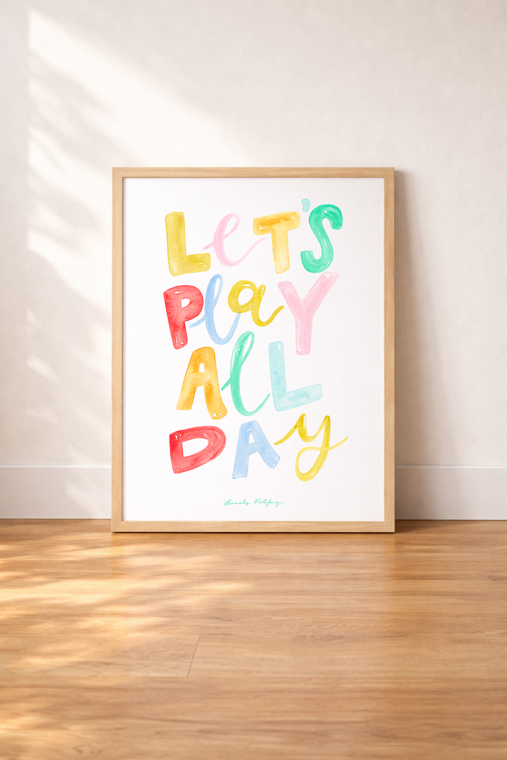 Kinderzimmer Poster Modern „Let's play all day“