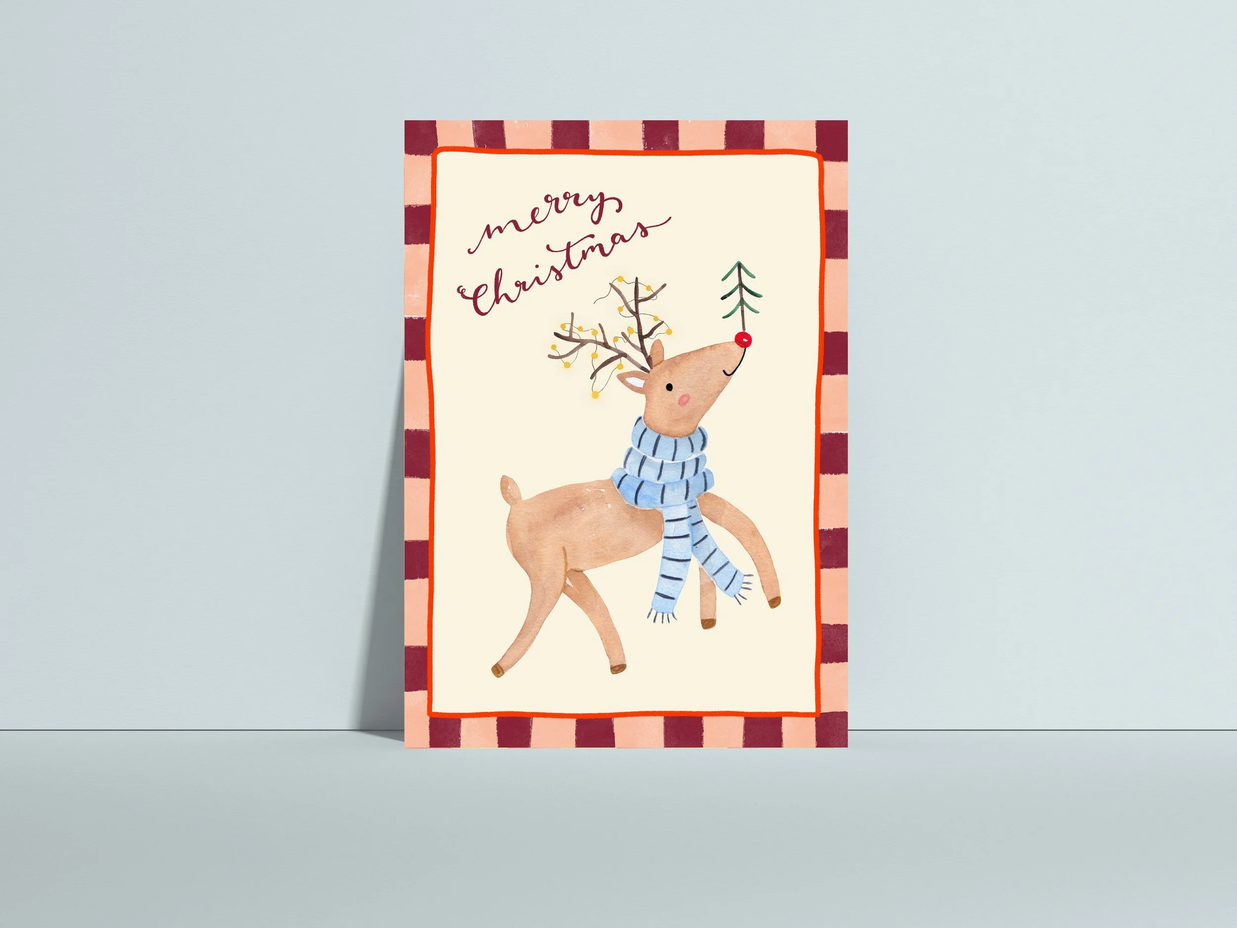 Postkarte "Merry Christmas - Rentier"