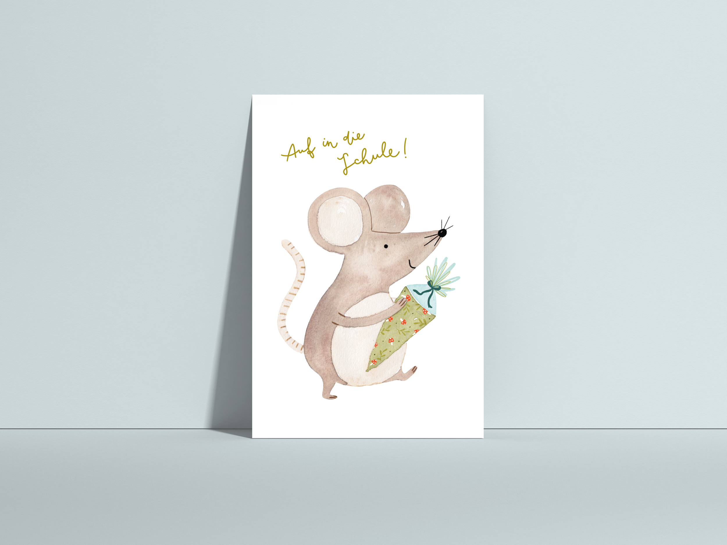 Karte zur Einschulung - Maus