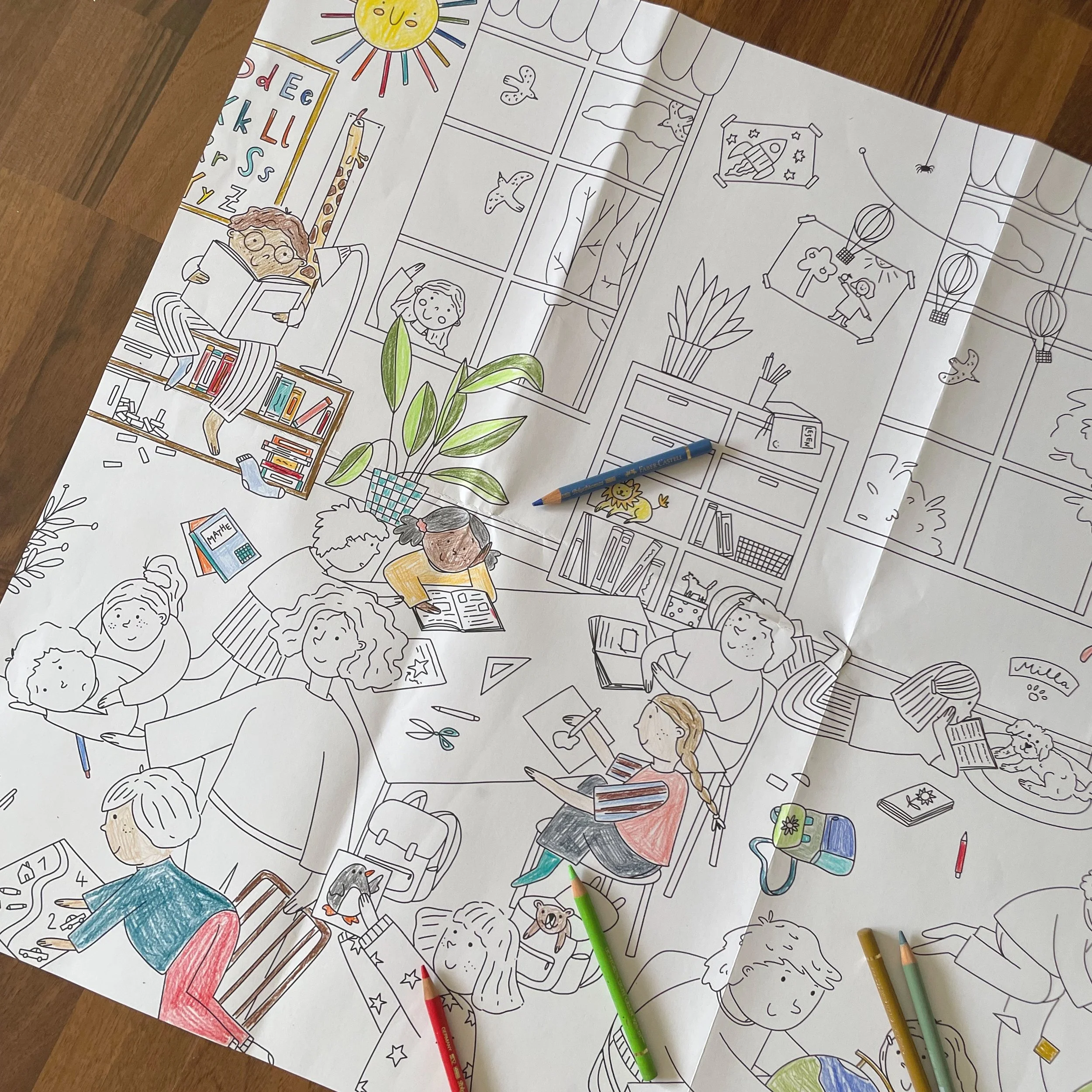 Ausmal-Poster Schule DIN A1