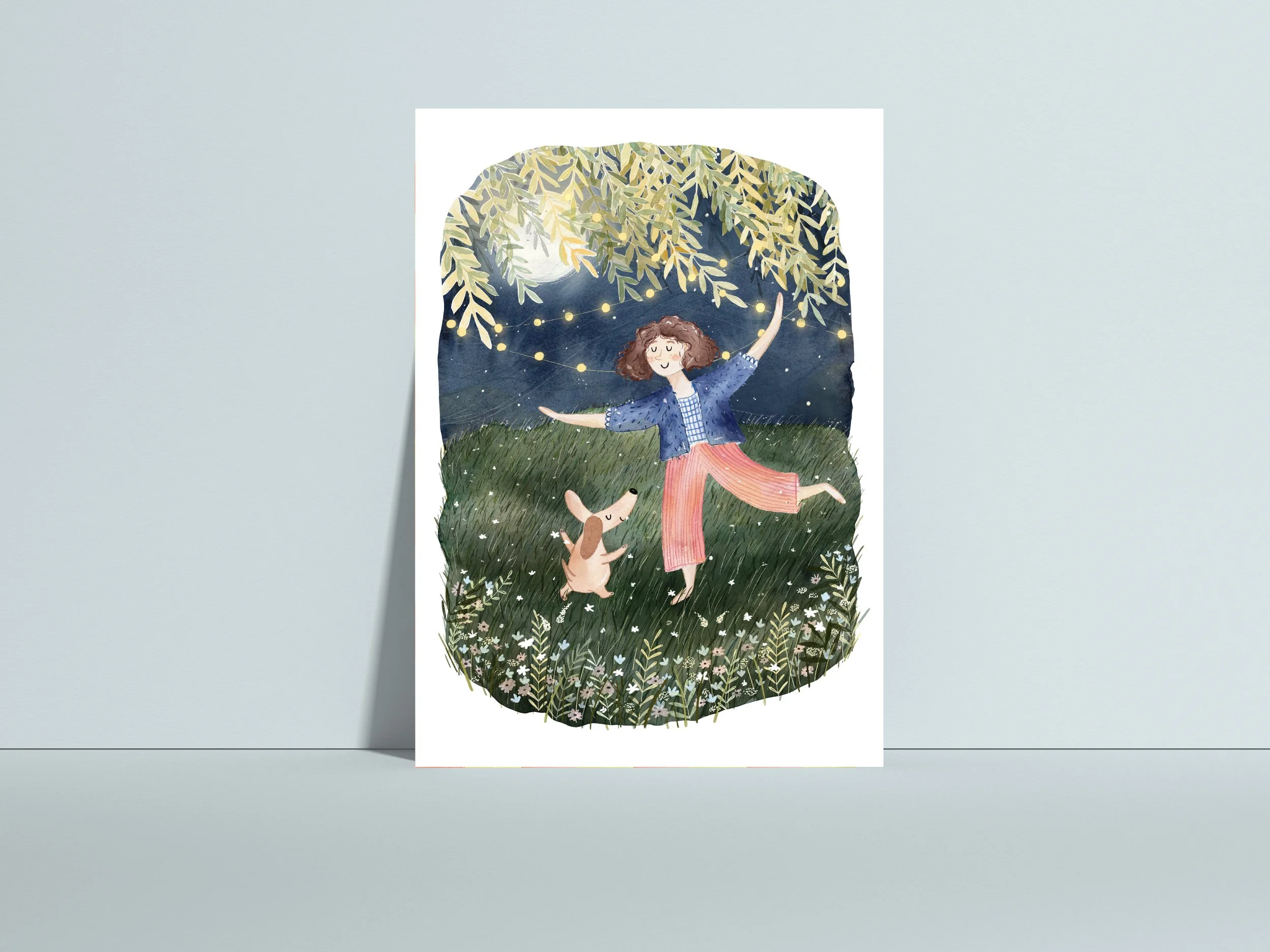 Postkarte Dancing in the moonlight