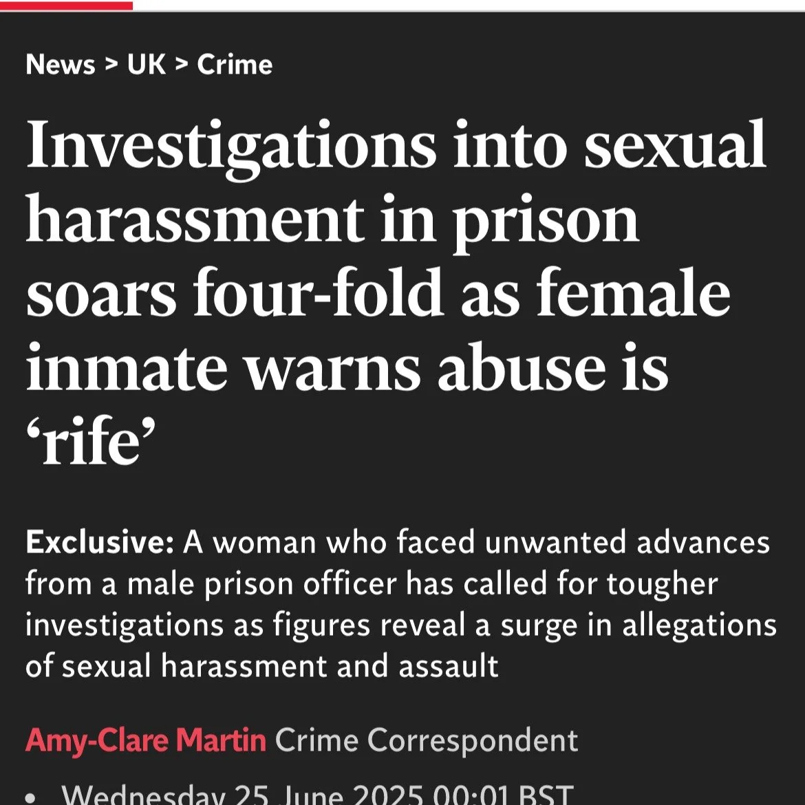 UK PRISONS EXPOSED: SEX, DRUGS AND CORRUPTION

An explosive film for @untoldc4 from the outstanding team at @darepictures_ @rivajapaul revealing a shocking rise in prison officers investigated for security breaches and sexual complaints, brilliantly 