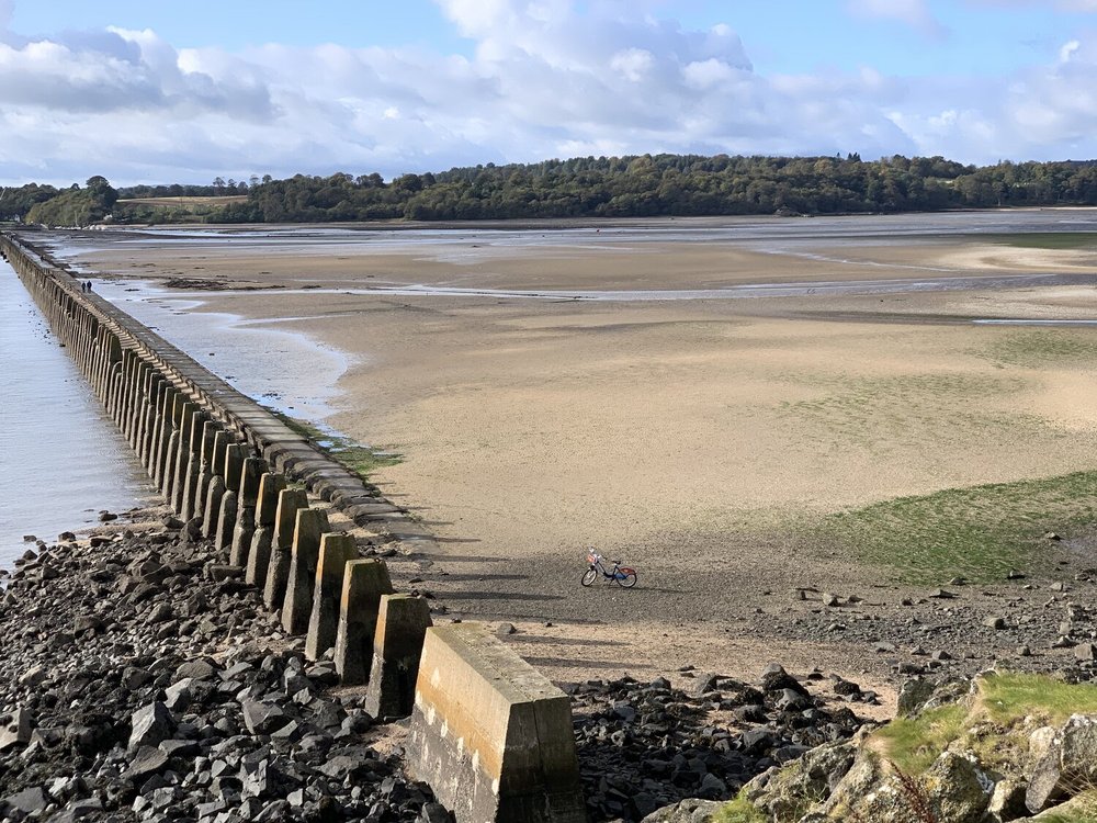 View from the top of the hill on Cramond Island Edinburgh