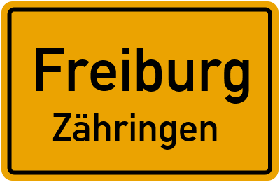 Ortsschild Freiburg-Zähringen