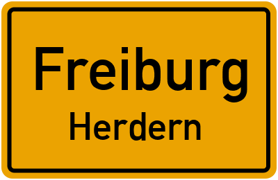 Ortsschild Freiburg-Herdern