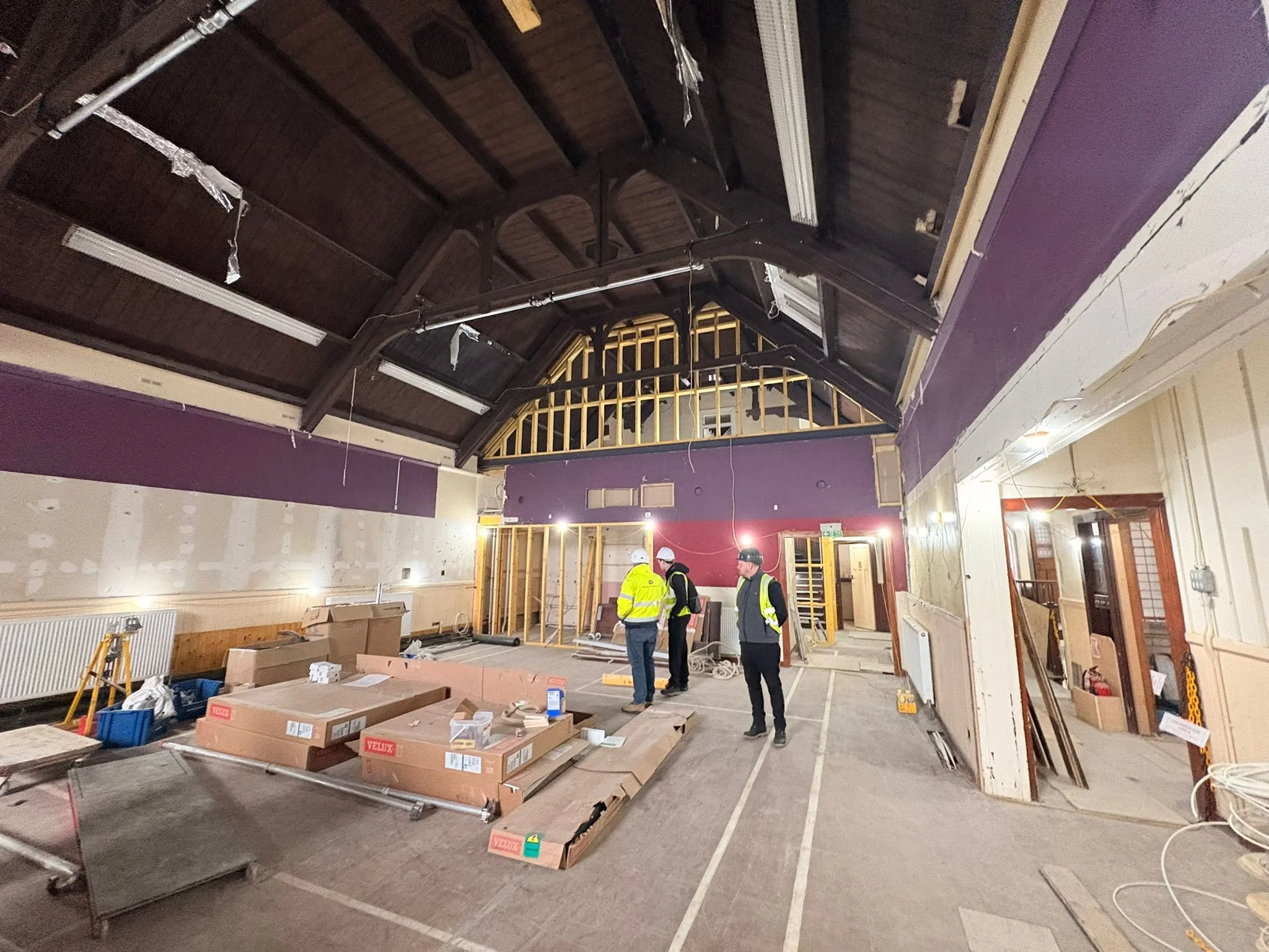 The kids’ room is being updated with new separation walls to serve different age groups.