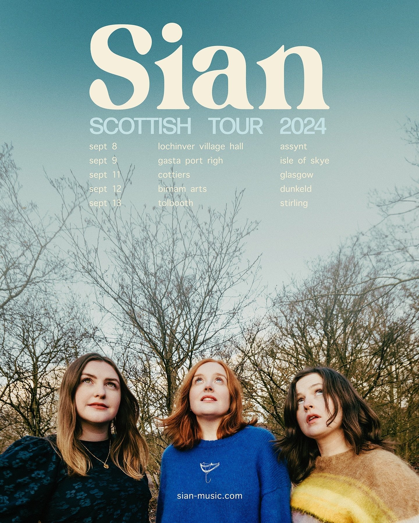 The Scottish tour @sianceol 🌀 

Tickets on sale Friday May 3 at 9am. GLASGOW artist presale starts Thurs, May 2 at 9am, ch&igrave; sinn an sibh.
Sign up to their mailing list for access 🎟️

8 Assynt @yellowdooreventscic 
9 Isle of Skye @deligasta 
