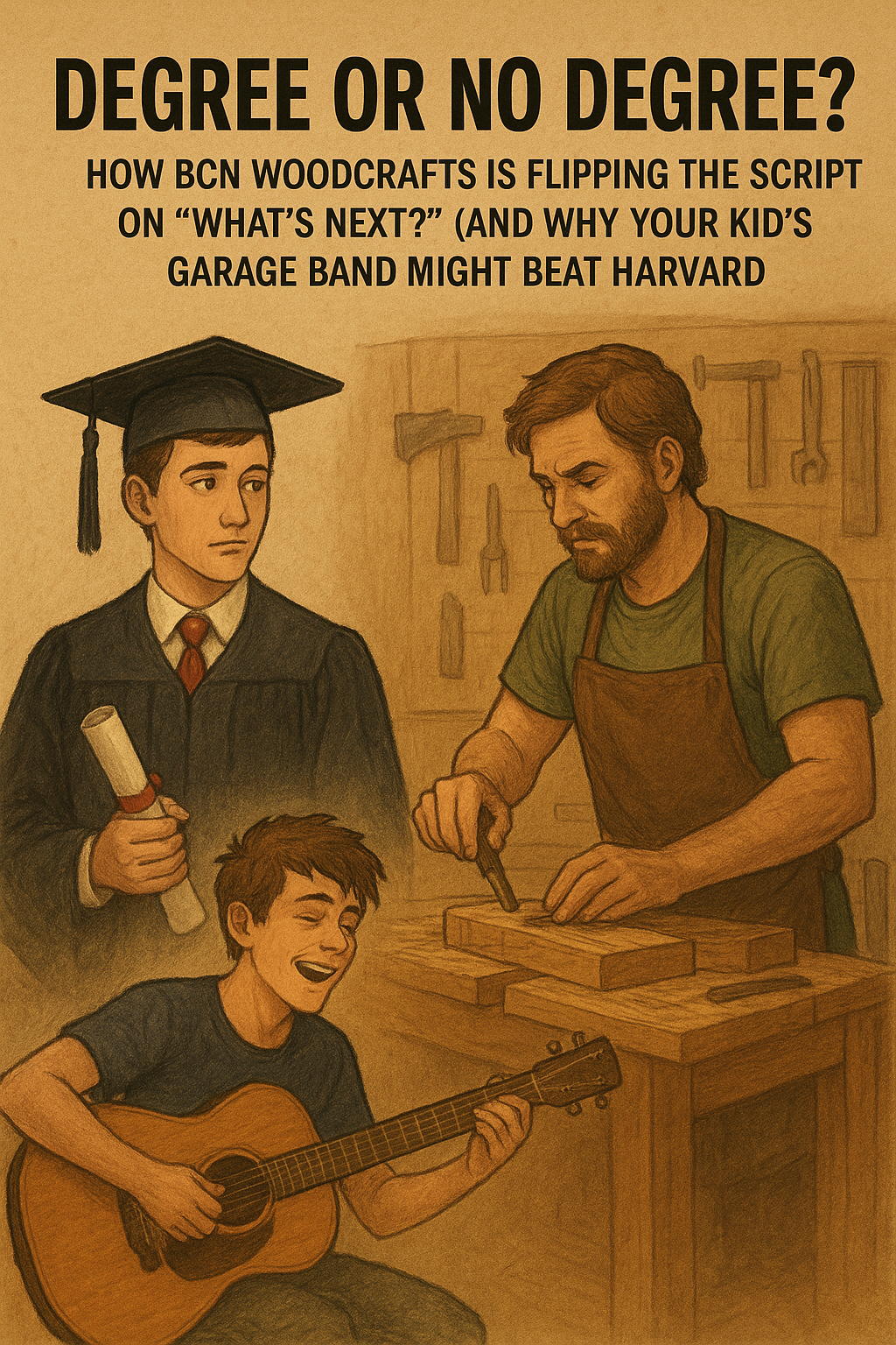 Degree or No Degree? How BCN Woodcrafts is Flipping the Script on “What’s Next?” (And Why Your Kid’s Garage Band Might Beat Harvard)