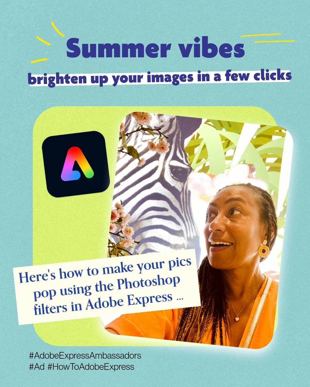 Summer vibes &ndash; brighten up your images in a few clicks!

Sometimes you might want to make your pictures pop with fun colours!

I've been using the Photoshop-powered filters in @adobeexpress to give images a serious glow-up, fast. 

🌼 Duotone, 