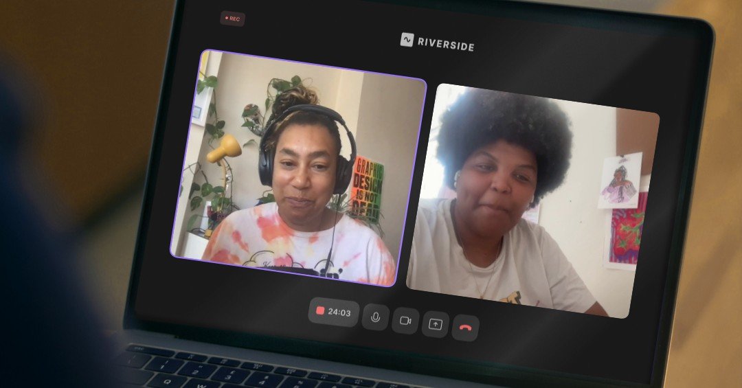 two women on screen smiling