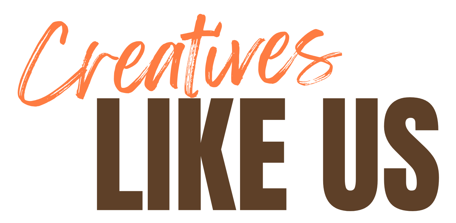 "Creatives Like Us" text logo with "Creatives" in orange script and "LIKE US" in bold brown letters.