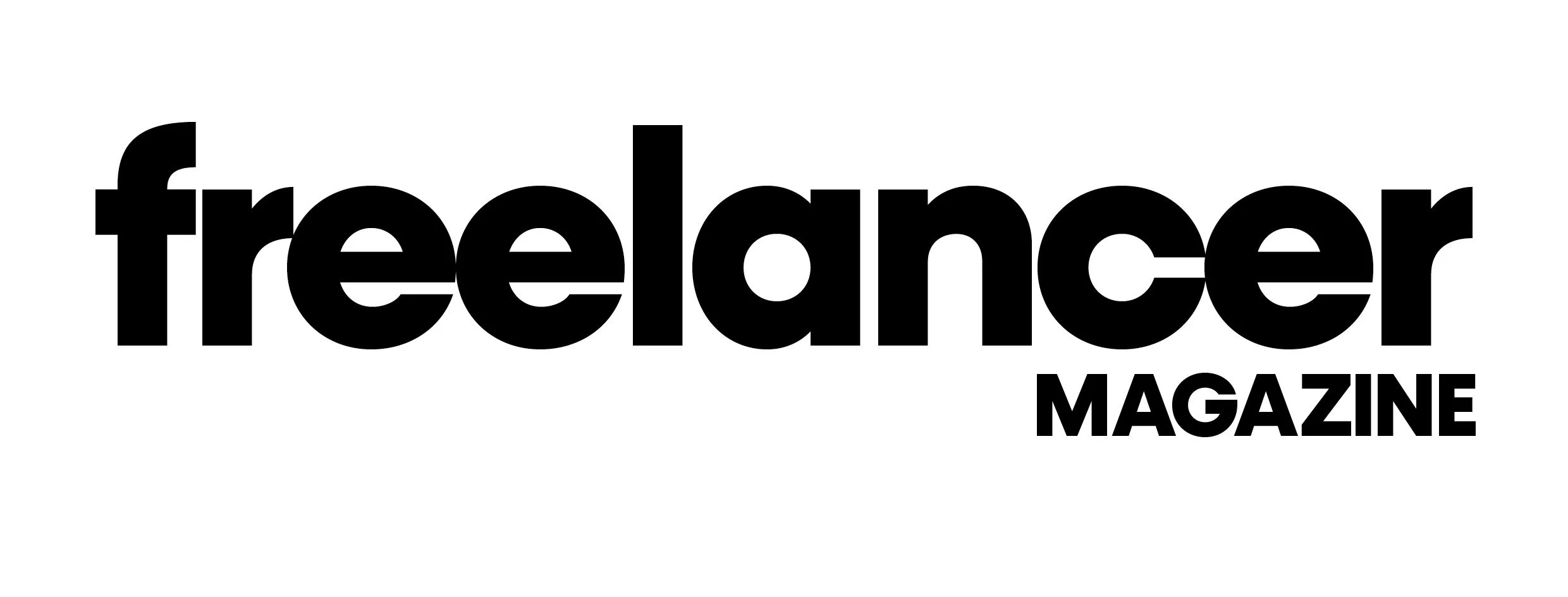 Black text on white background reading 'freelancer MAGAZINE'.