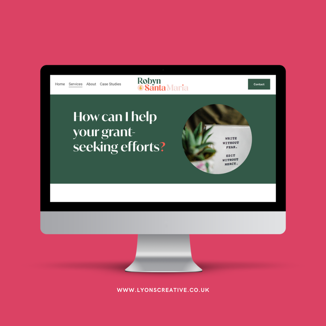 Website design and brand for copywriter Robyn Santa Maria