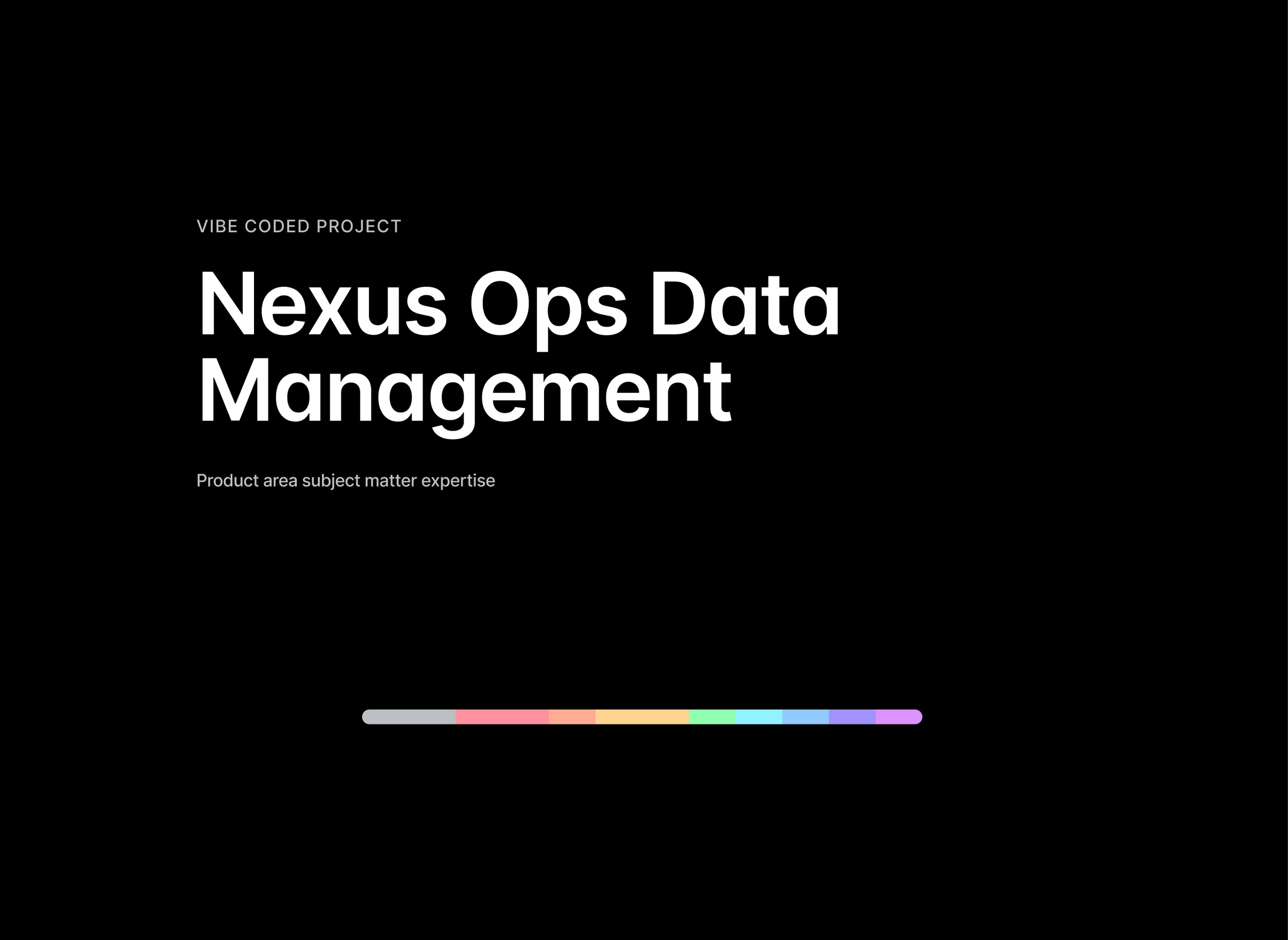 Nexus Ops Data management