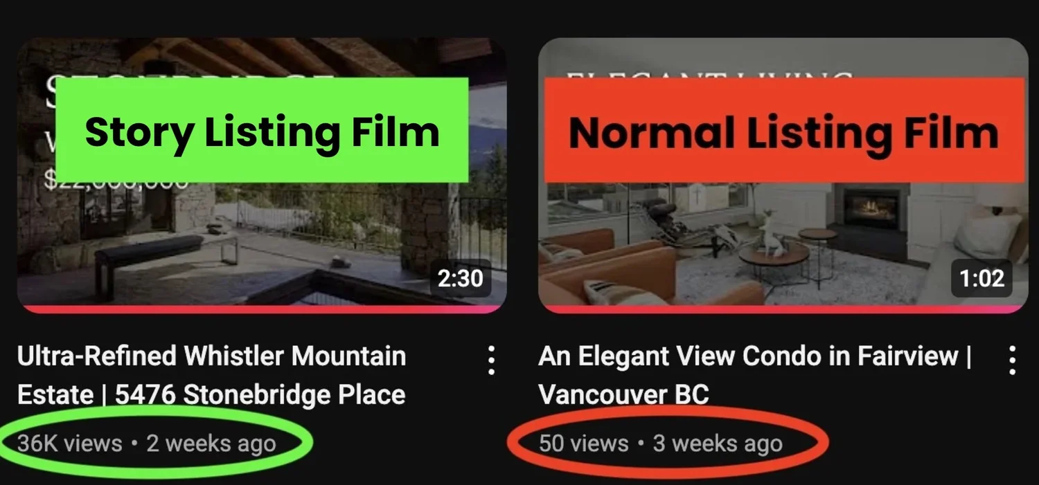 Story Film versus a normal listing video